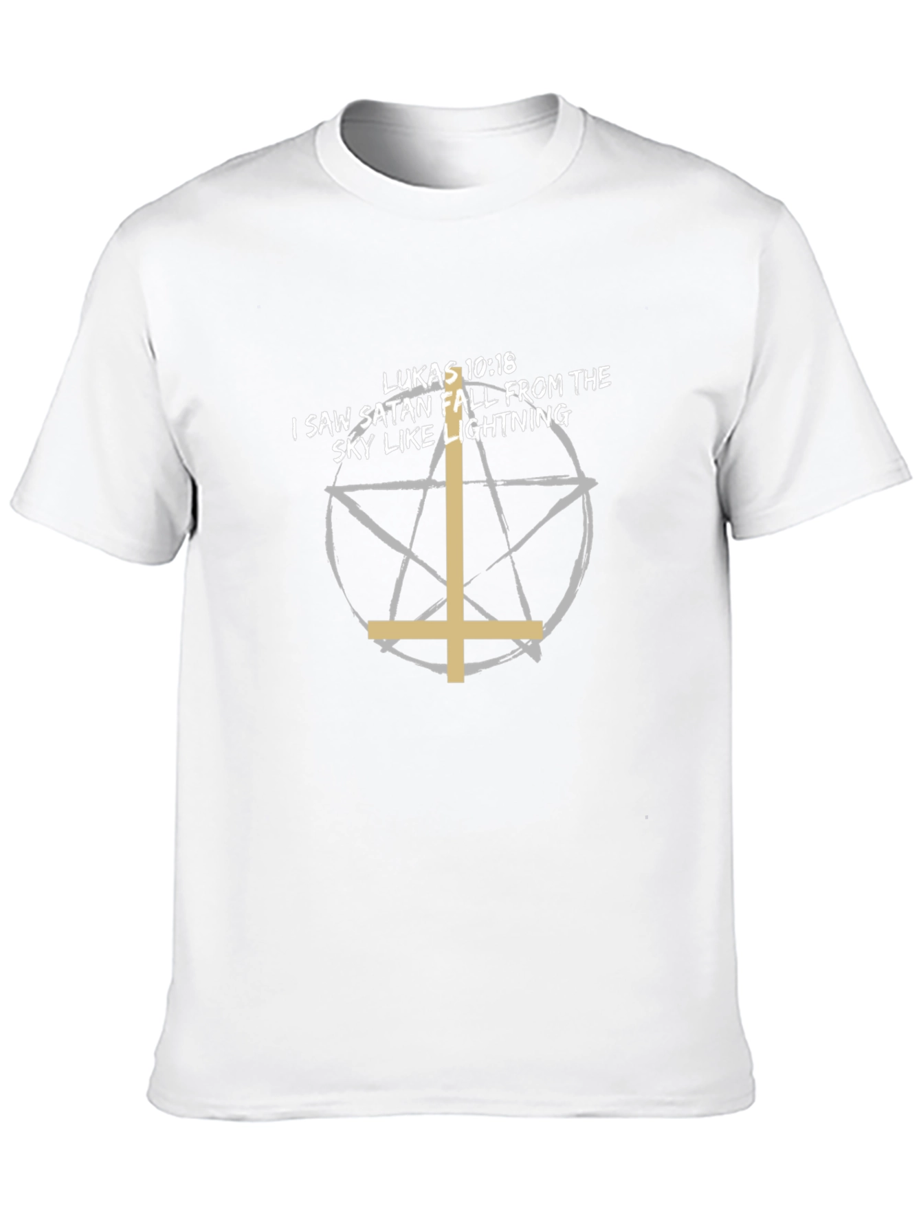 Satan Falling Lightning Bible Verse T-Shirt
