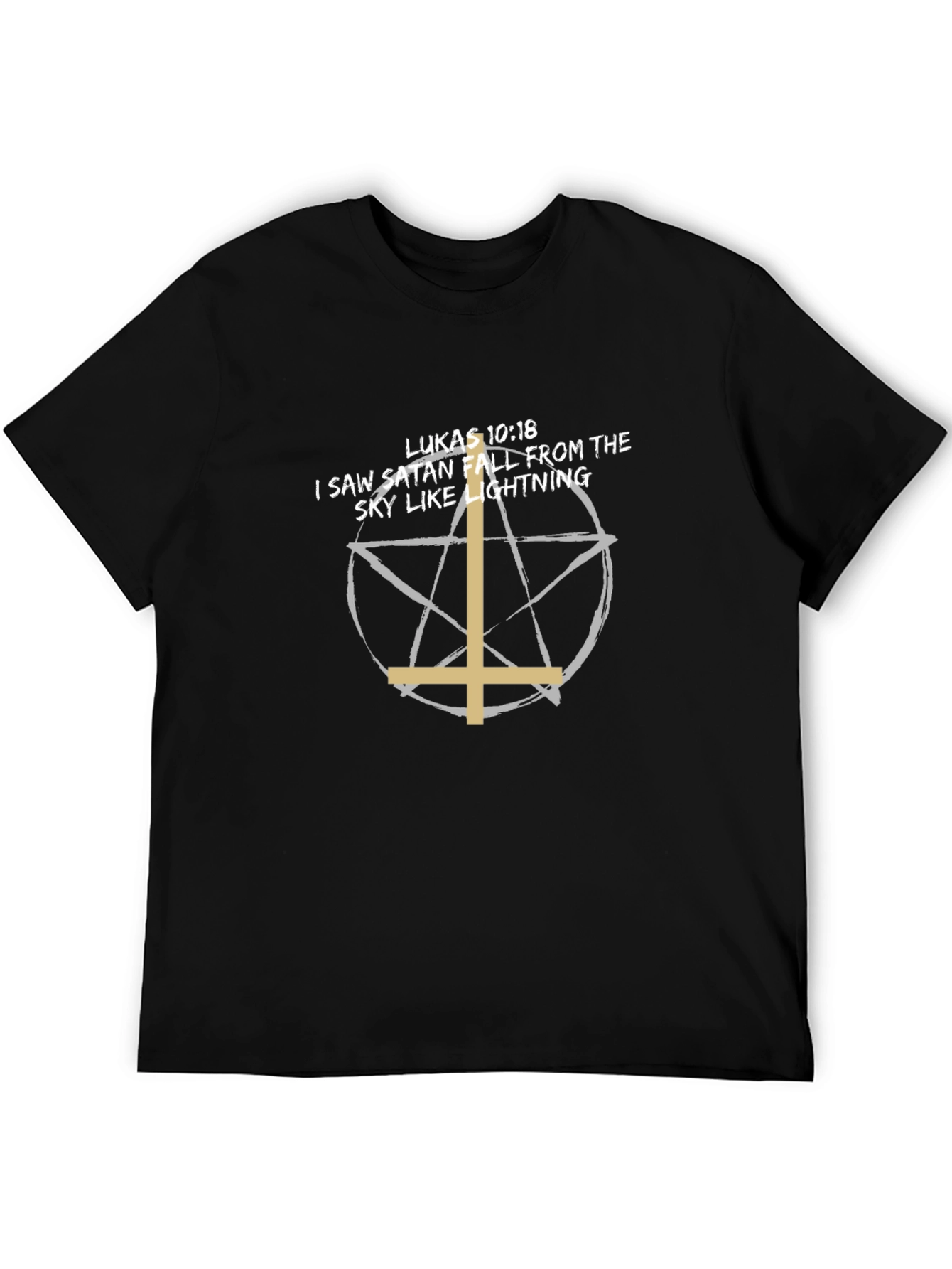 Satan Falling Lightning Bible Verse T-Shirt