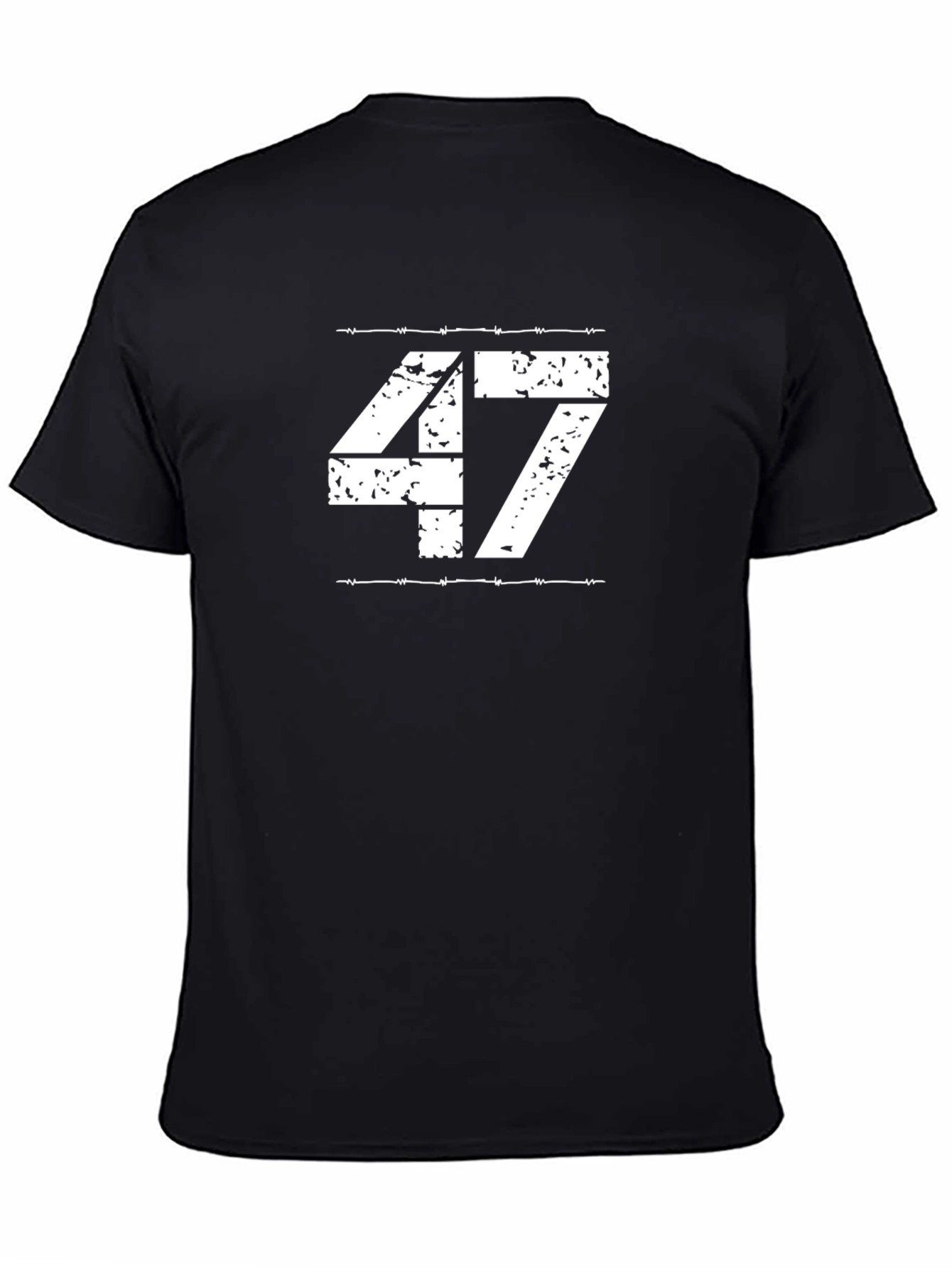 Mens Black T-Shirt with 47 Graphic