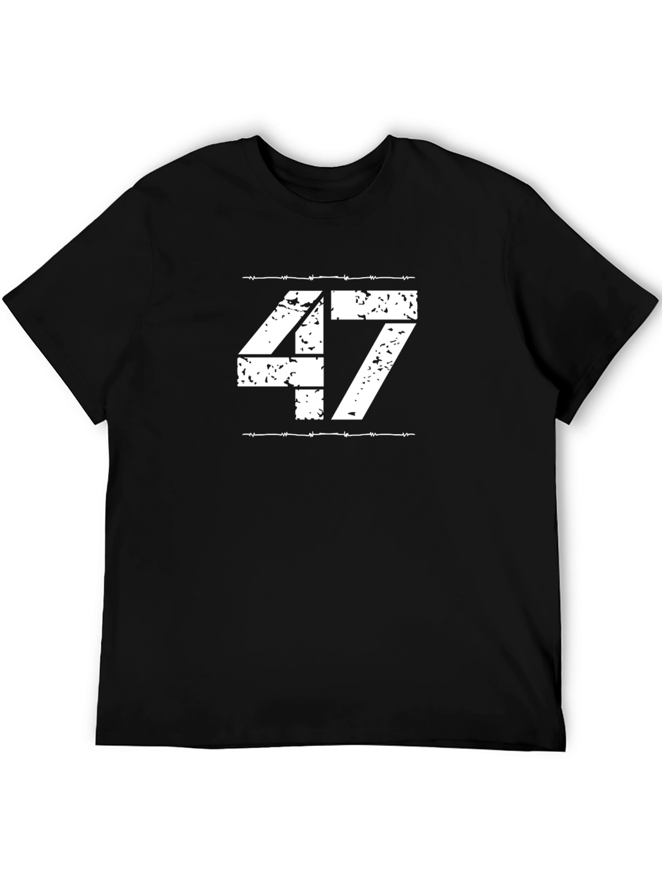Mens Black T-Shirt with 47 Graphic