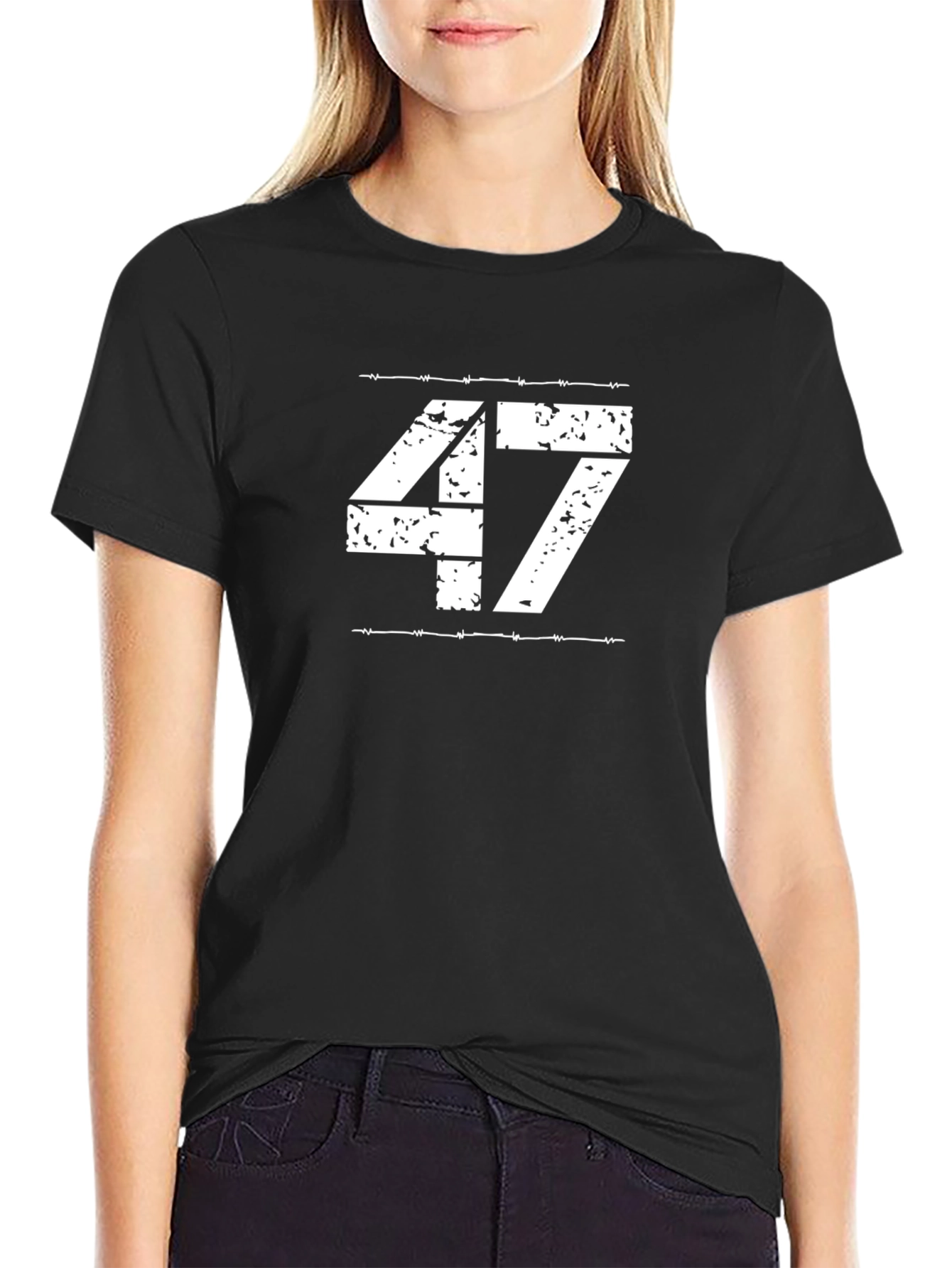Mens Black T-Shirt with 47 Graphic