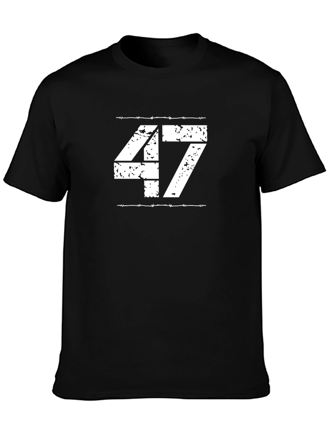 Mens Black T-Shirt with 47 Graphic