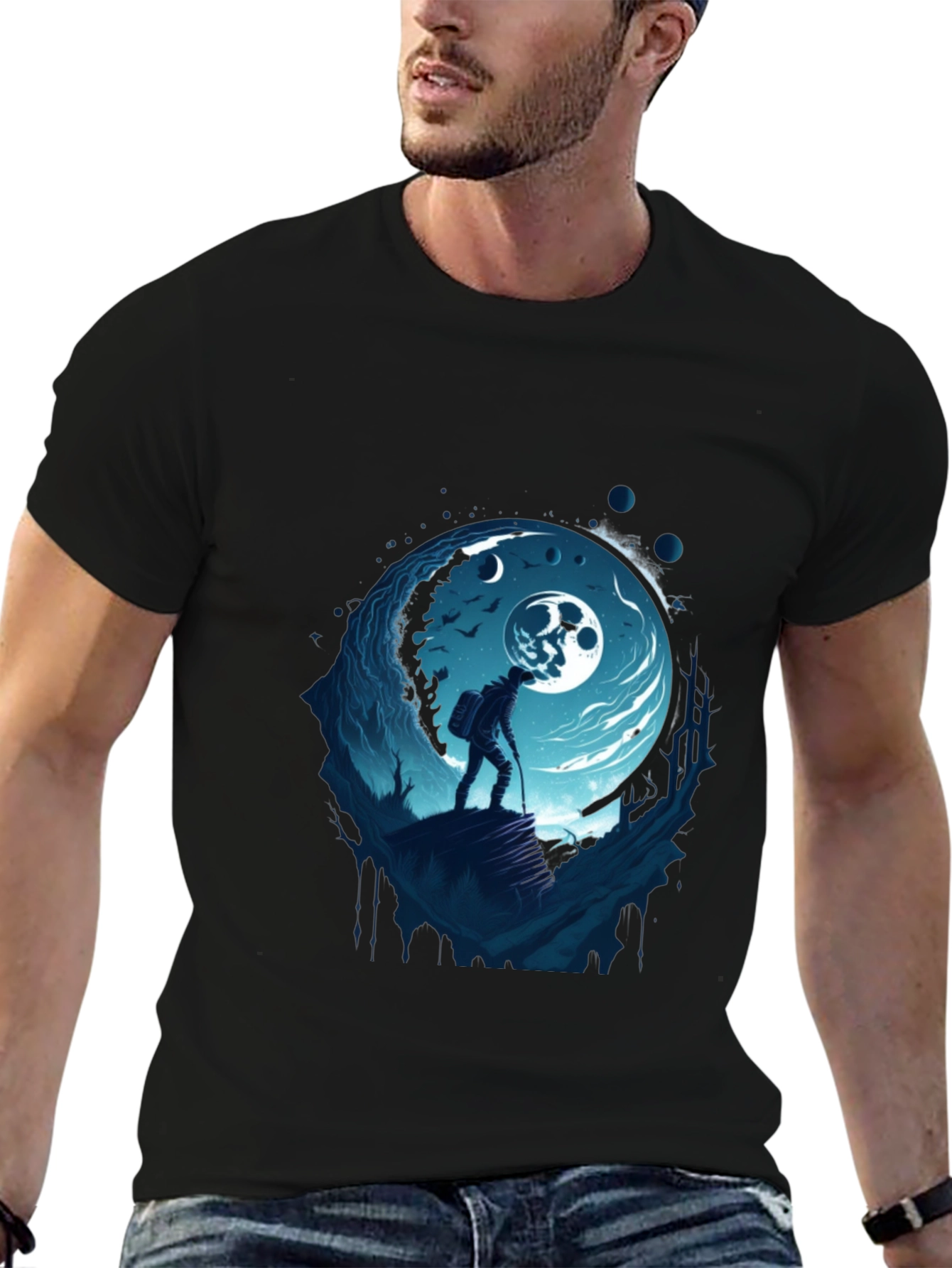 Moonlit Hiker Graphic Tee - Adventure Awaits
