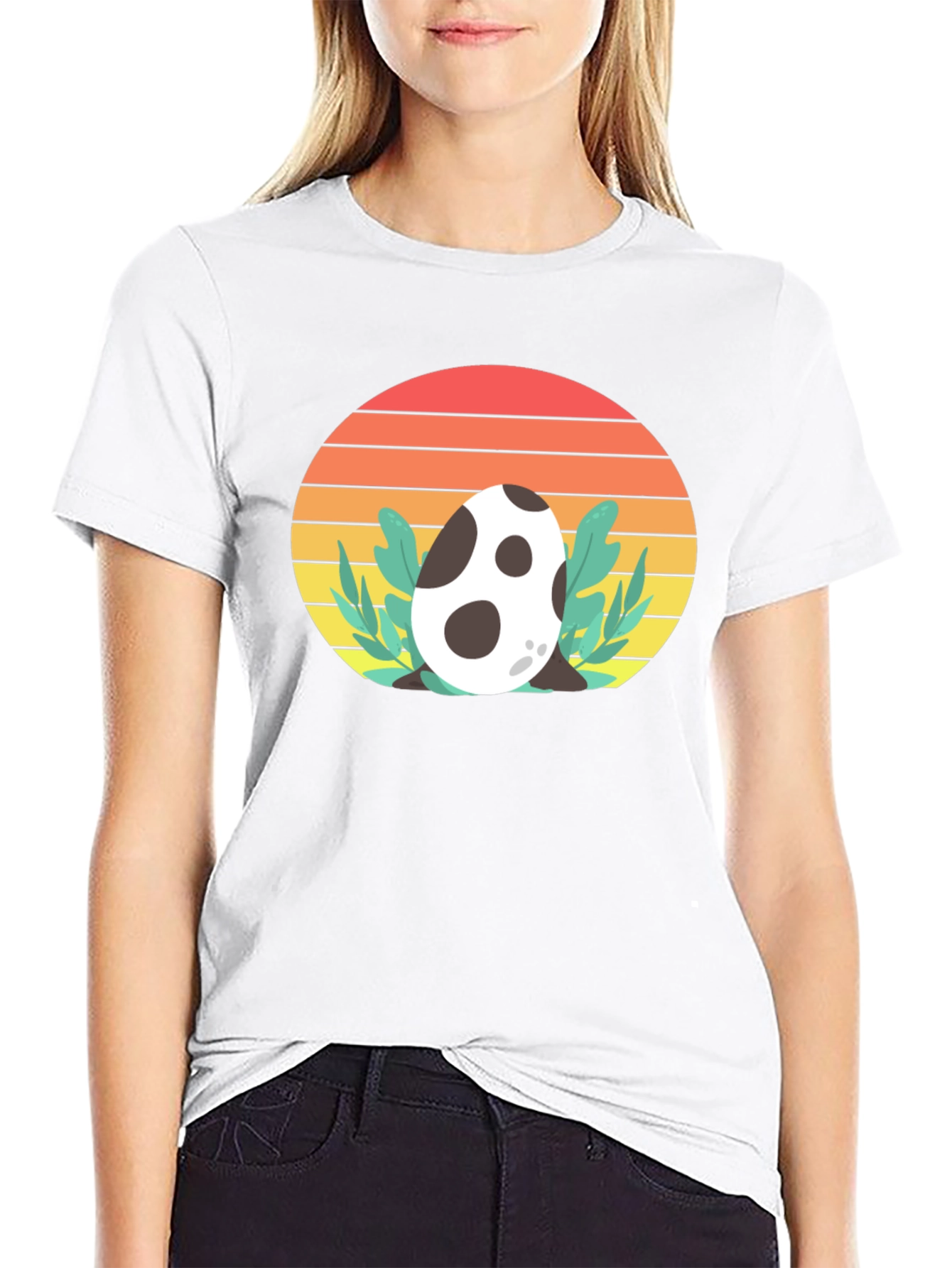 Dino Egg Sunset Tee - Retro Style T-Shirt