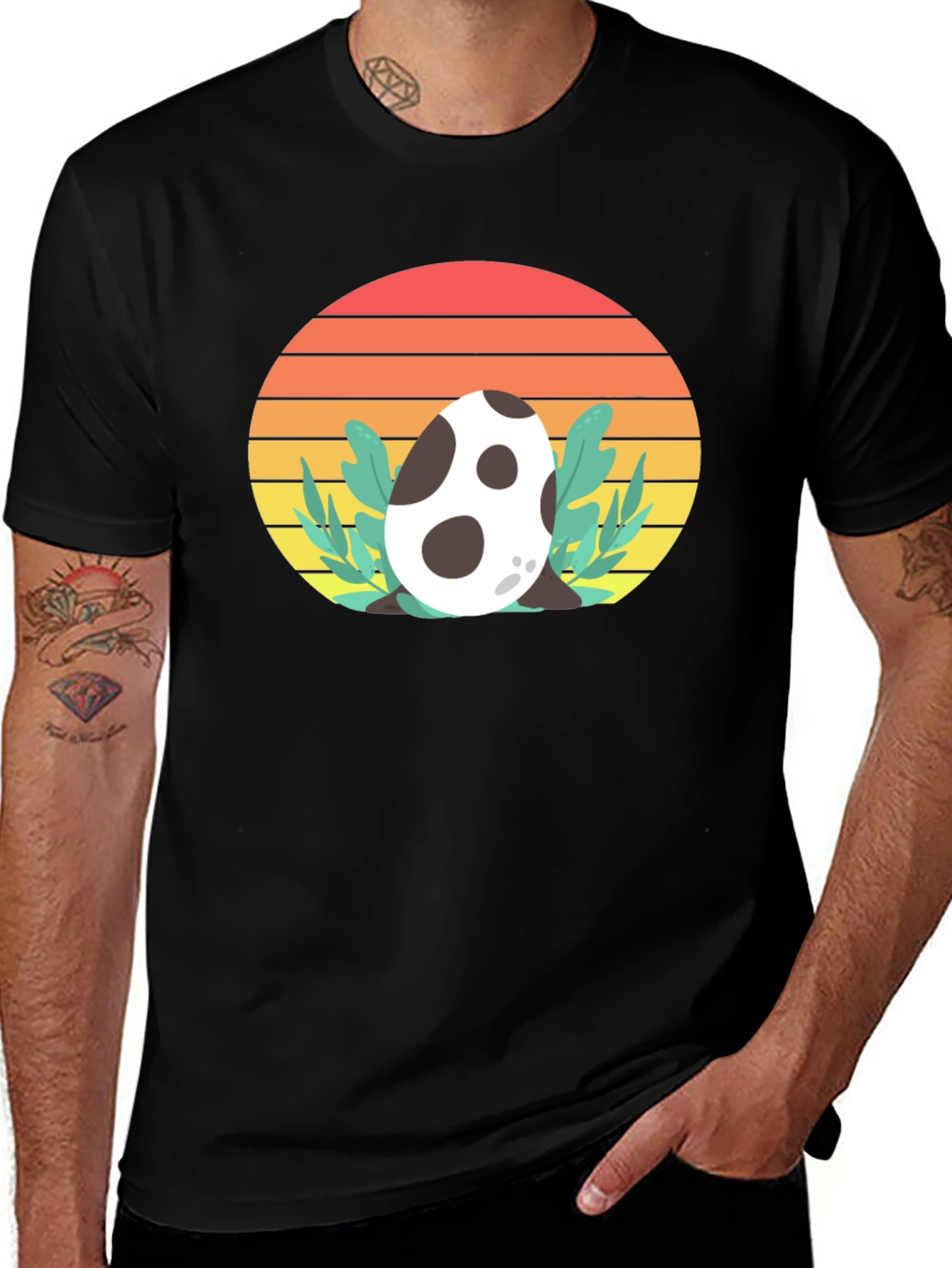 Dino Egg Sunset Tee - Retro Style T-Shirt
