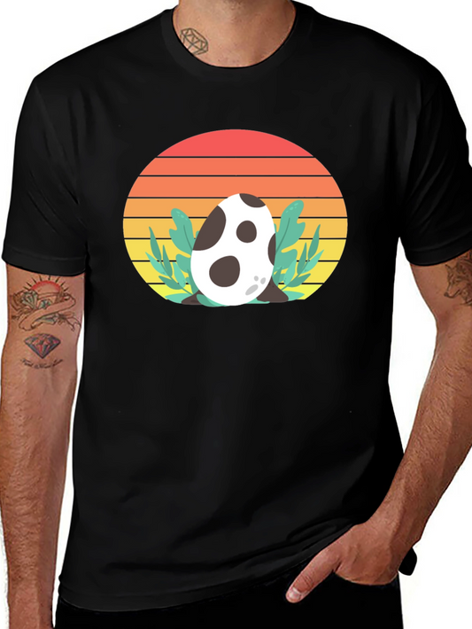 Dino Egg Sunset Tee - Retro Style T-Shirt