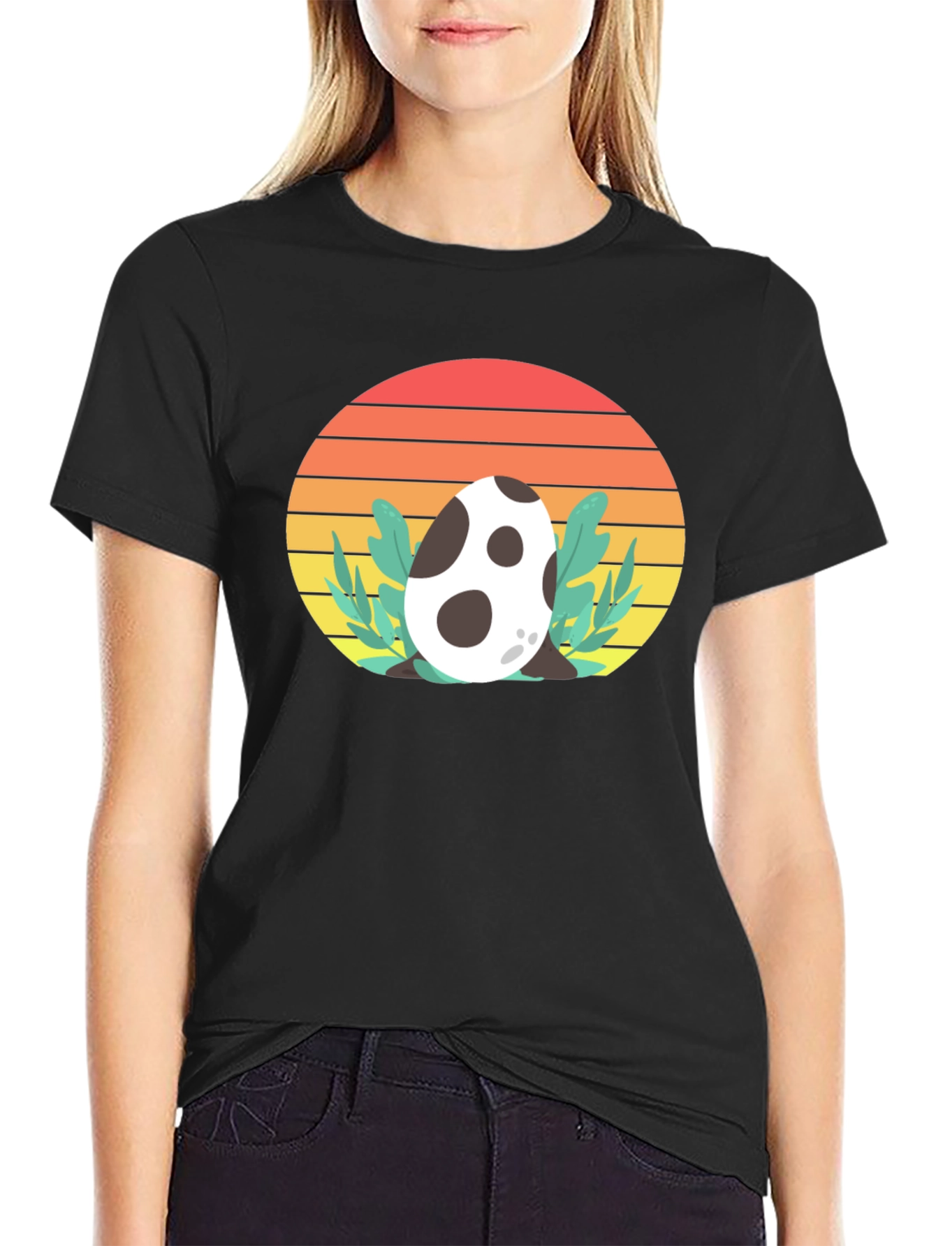 Dino Egg Sunset Tee - Retro Style T-Shirt