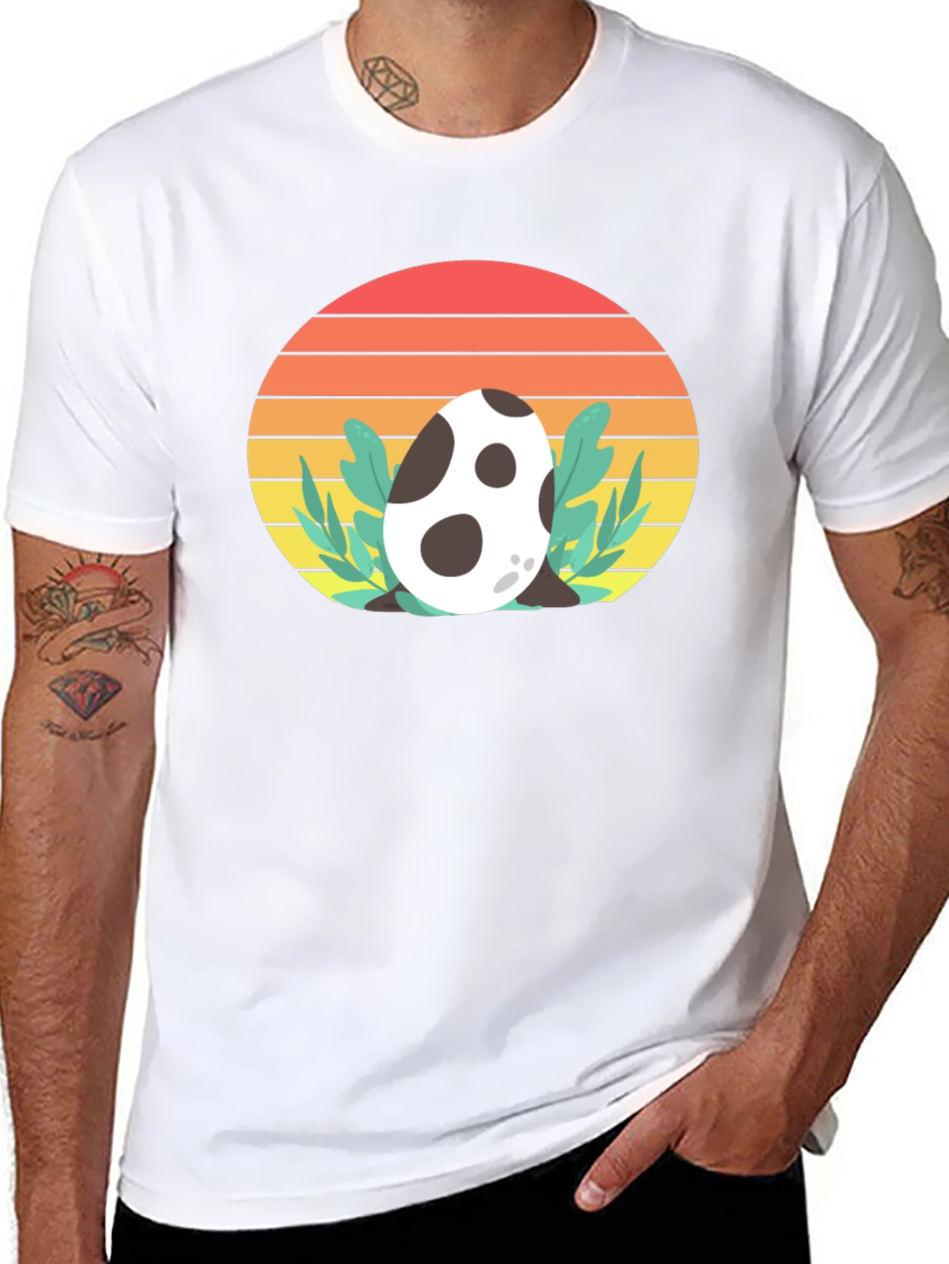 Dino Egg Sunset Tee - Retro Style T-Shirt