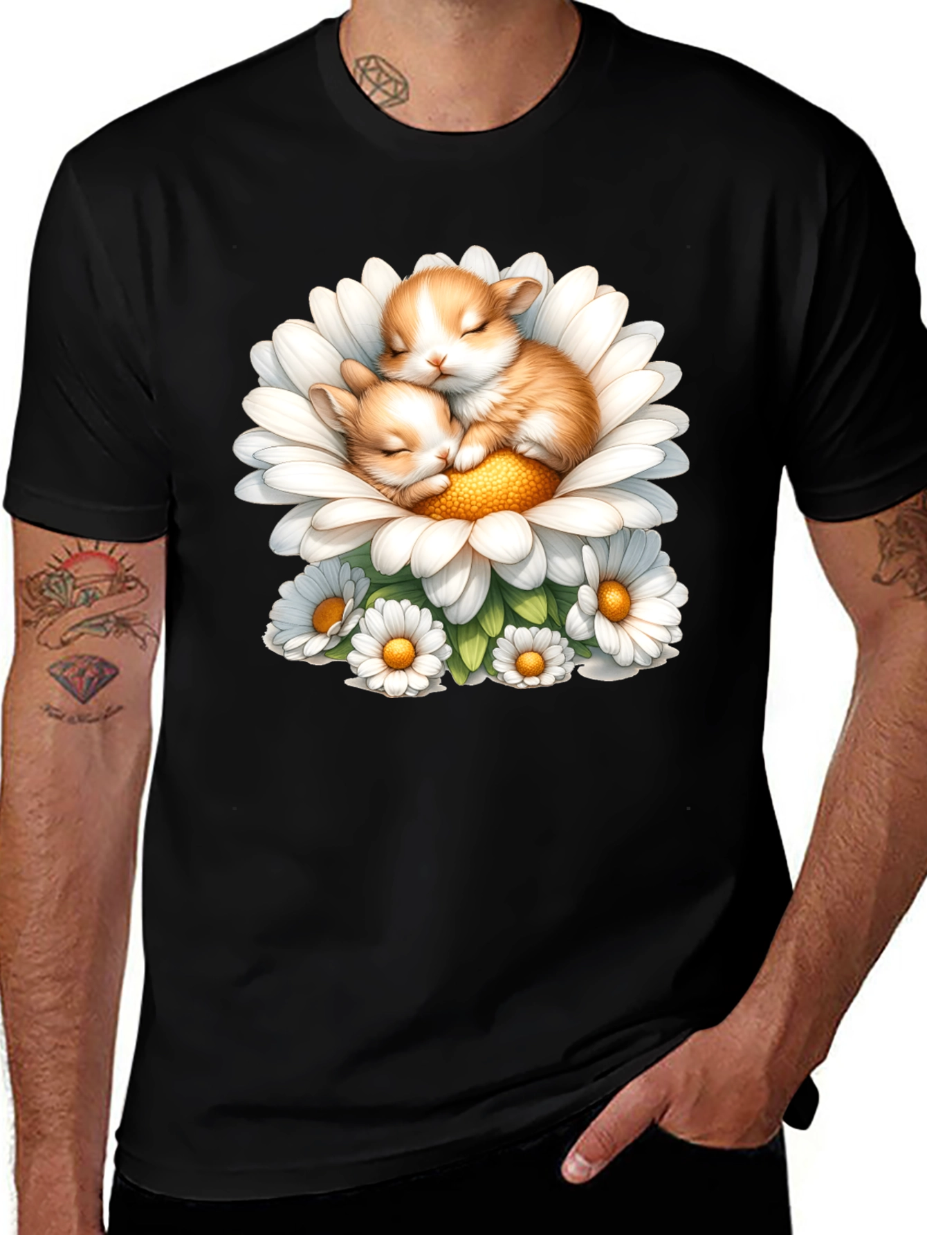 Cute Kittens in Daisy T-Shirt