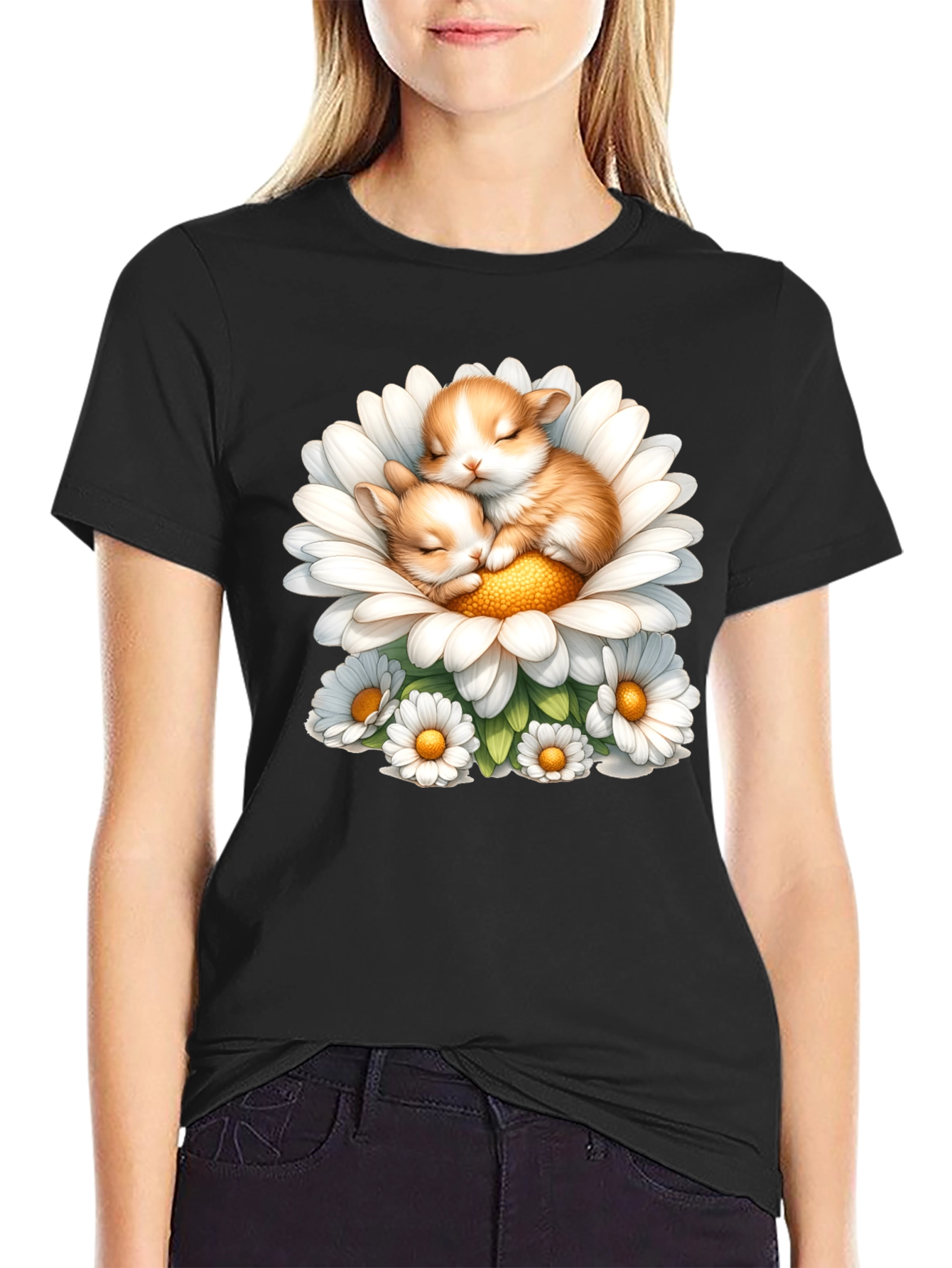 Cute Kittens in Daisy T-Shirt
