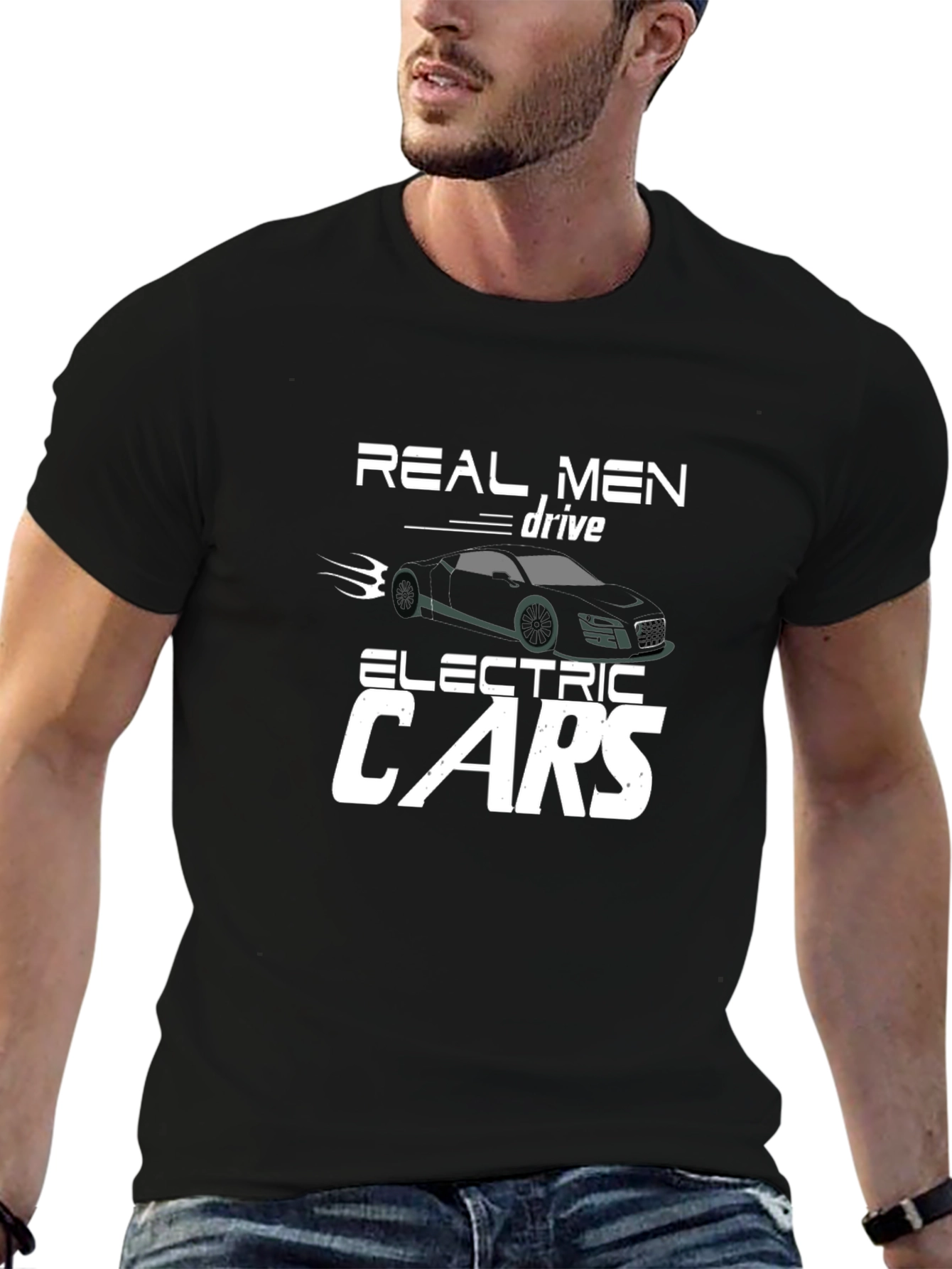 Real Men Drive Electric Cars Graphic Tee