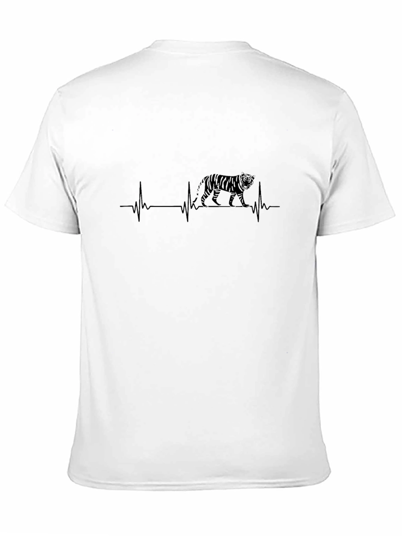 Tiger Heartbeat Graphic Print Black T-Shirt