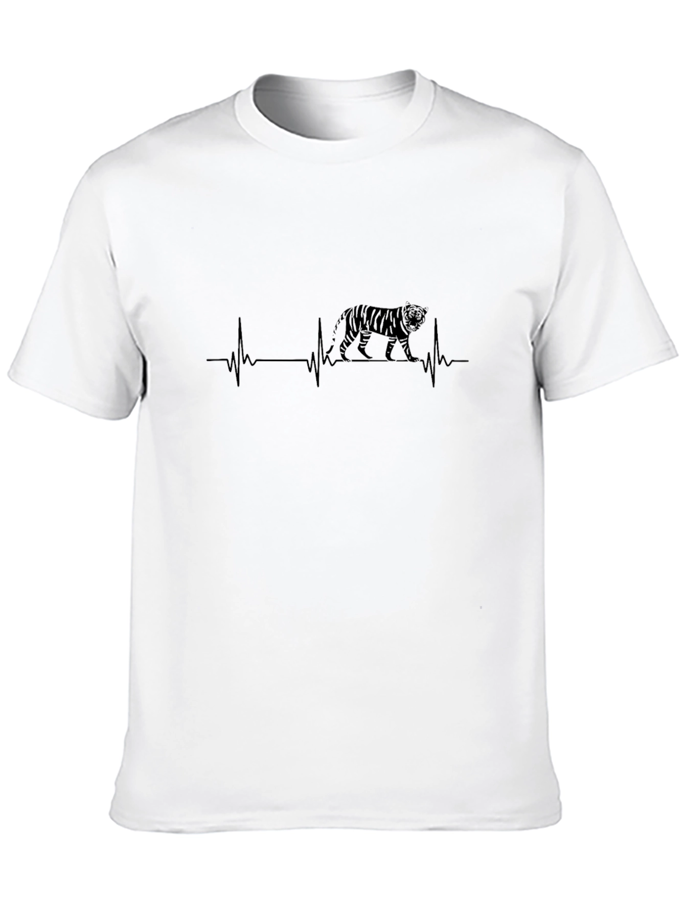 Tiger Heartbeat Graphic Print Black T-Shirt