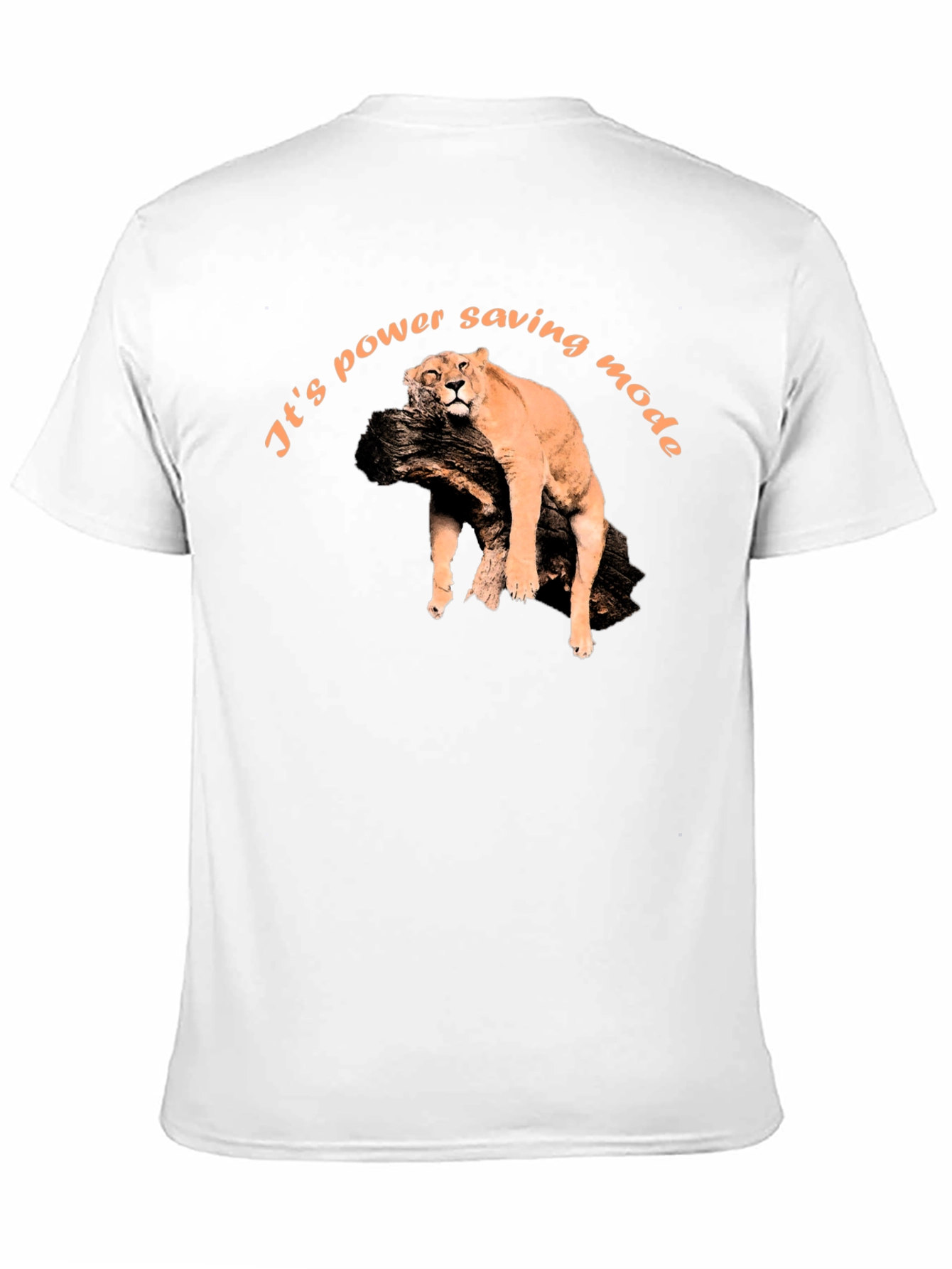 Power Saving Mode Tee - Lazy Lion Graphic T-Shirt