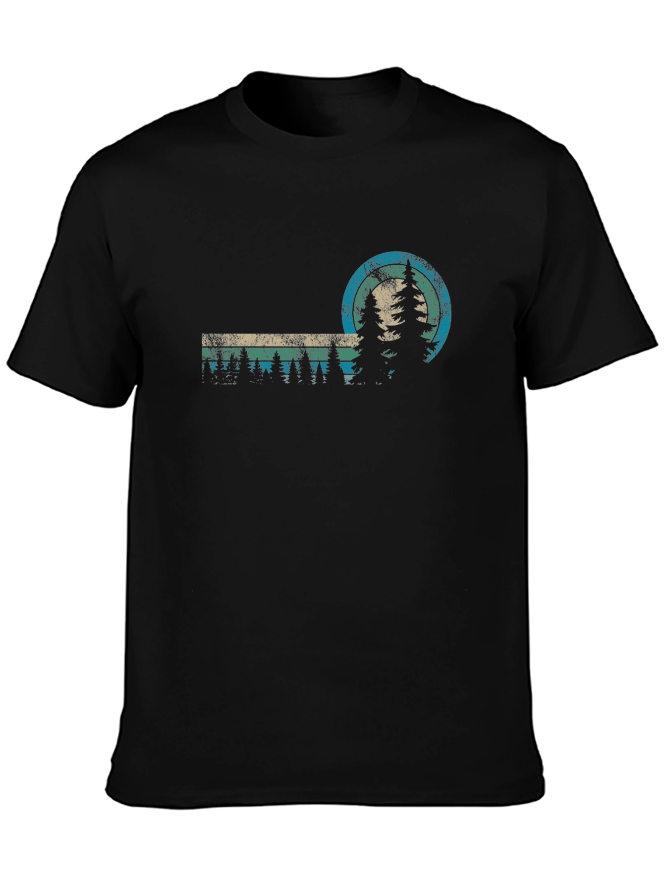 Retro Nature T-Shirt - Forest Scene Design