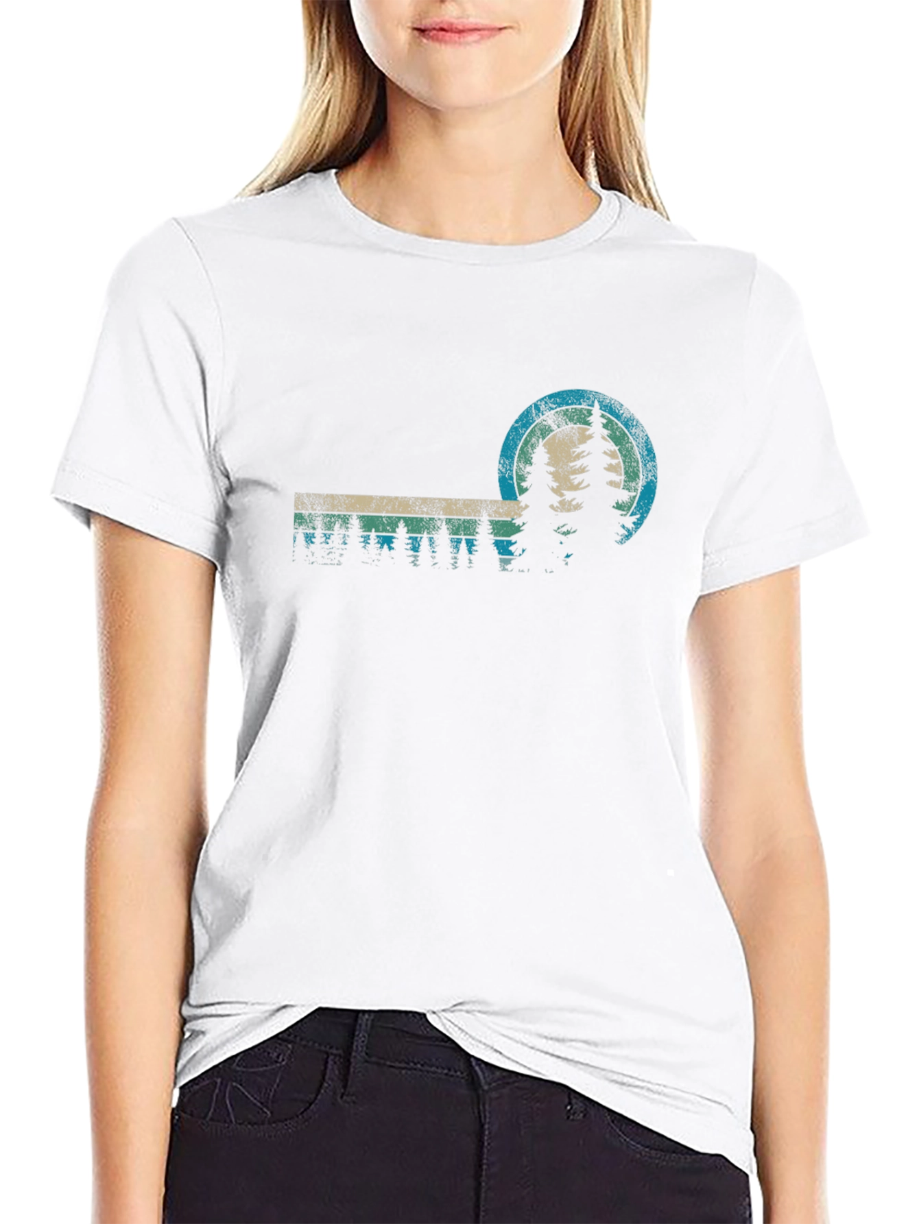 Retro Nature T-Shirt - Forest Scene Design