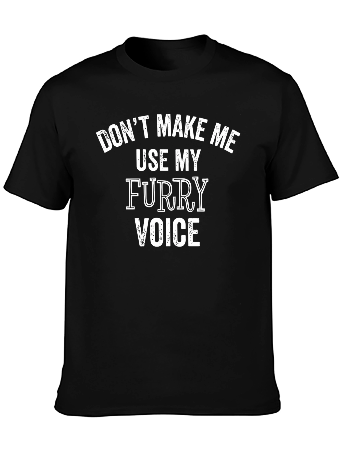 Furry Voice Graphic Tee - Black Cotton Blend Shirt
