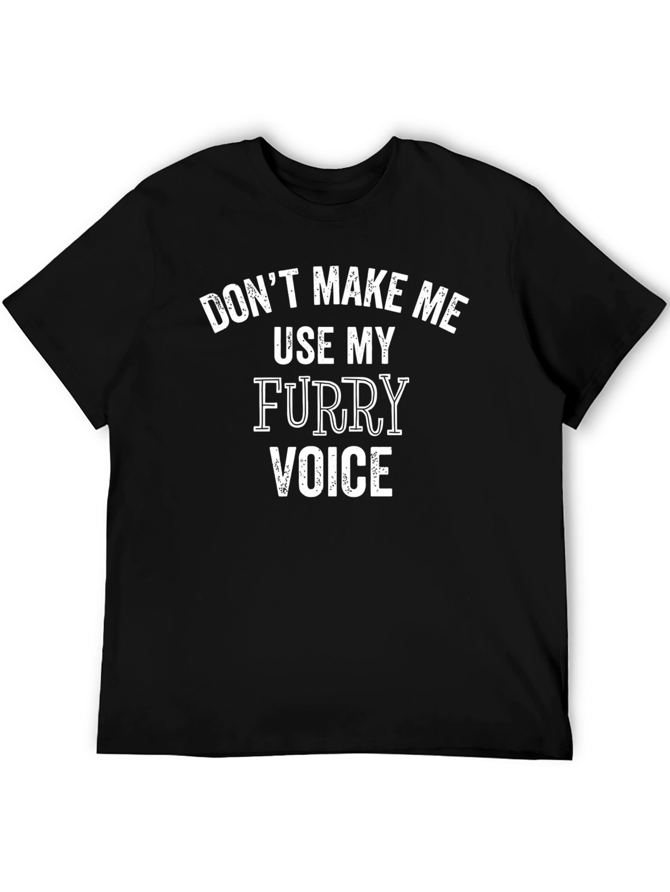 Furry Voice Graphic Tee - Black Cotton Blend Shirt