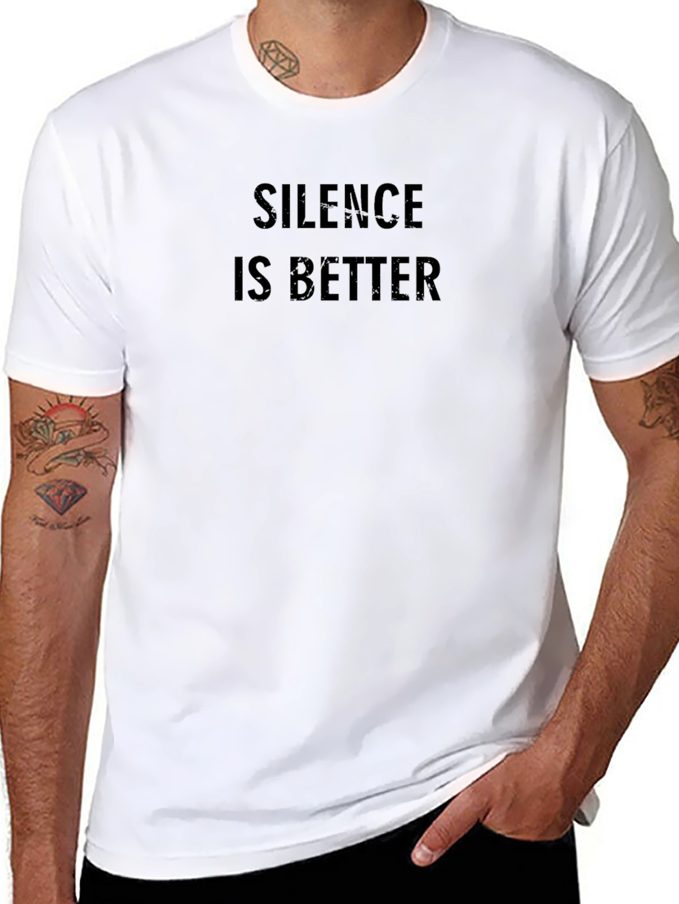 Silence is Better Black Crew Neck T-Shirt