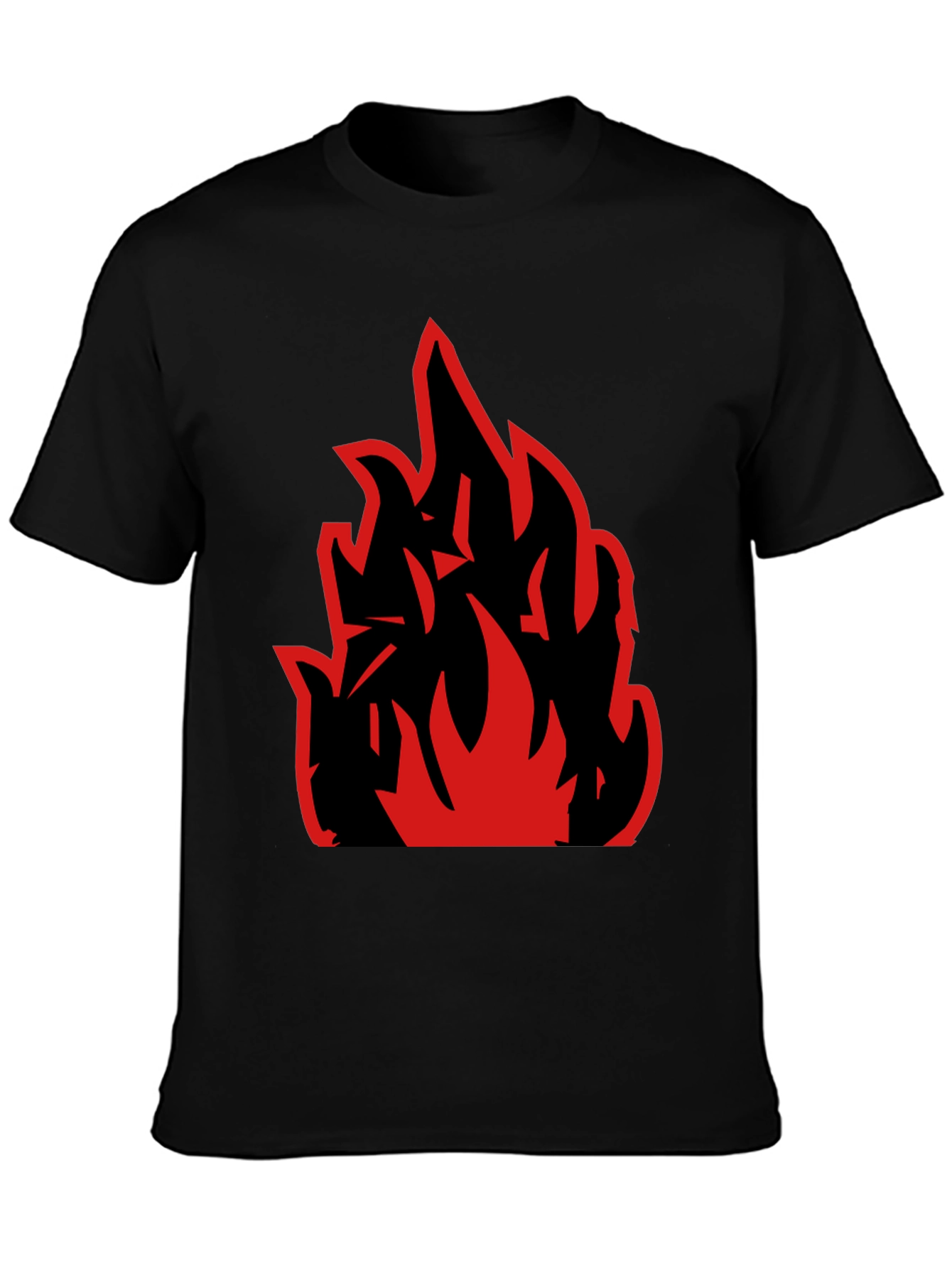 Bold Fire Graphic Black T-Shirt