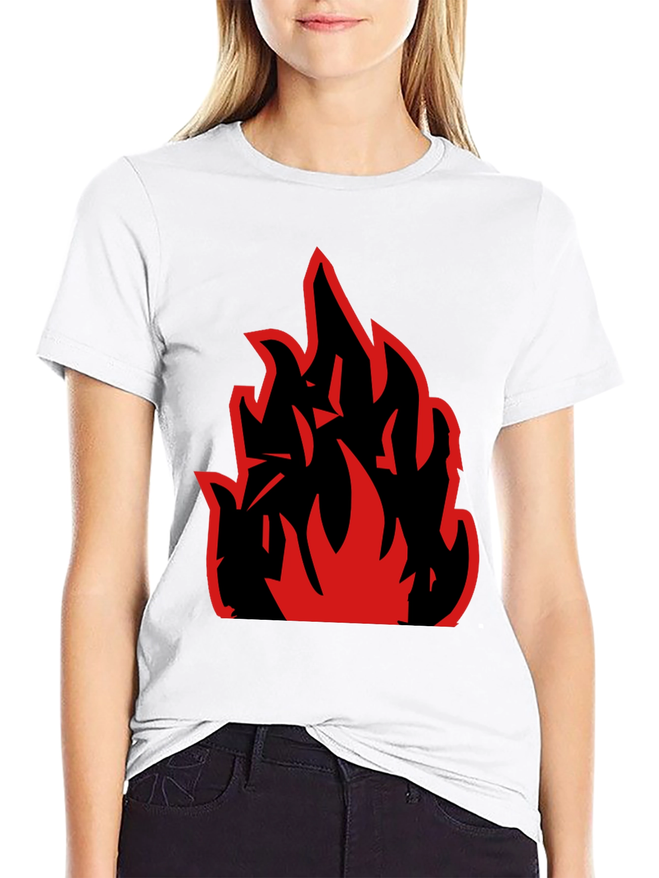 Bold Fire Graphic Black T-Shirt