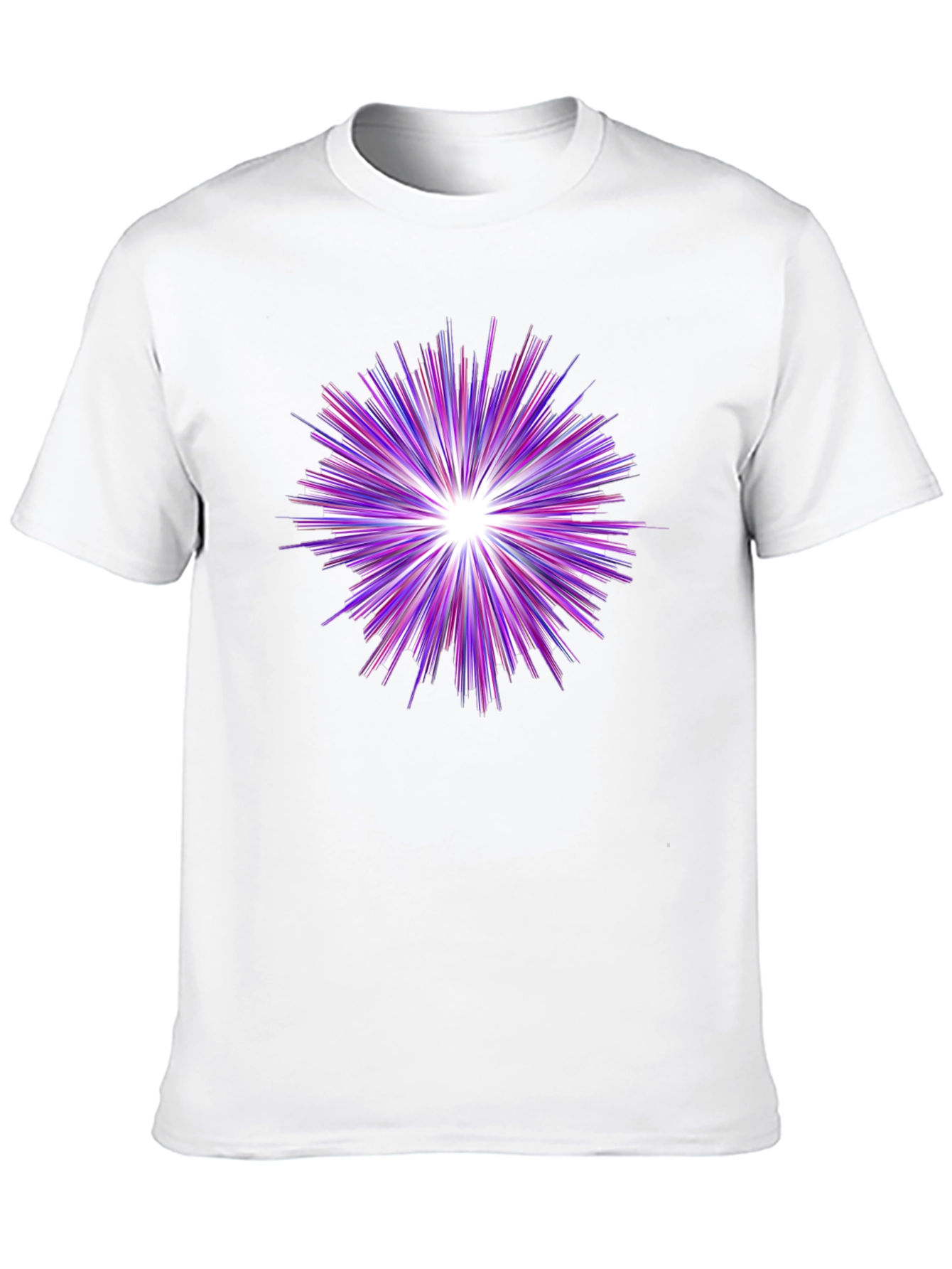 Abstract Burst Graphic Tee - Modern Crew Neck T-Shirt