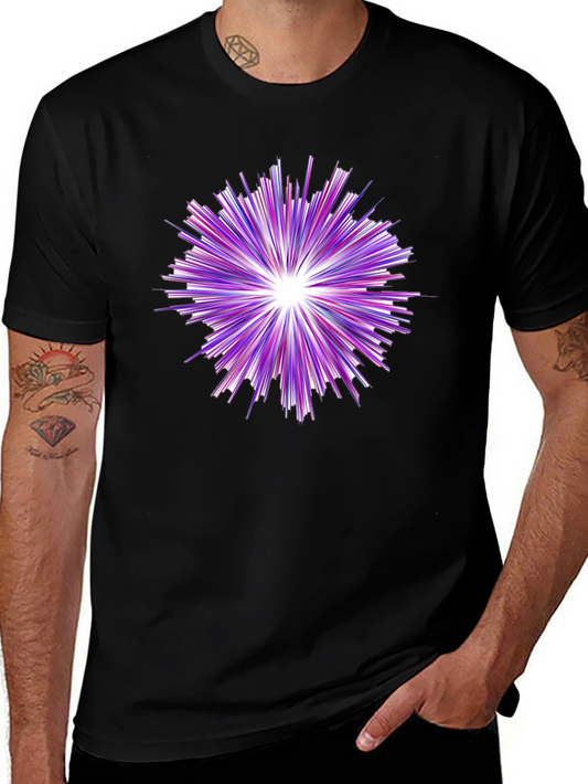 Abstract Burst Graphic Tee - Modern Crew Neck T-Shirt