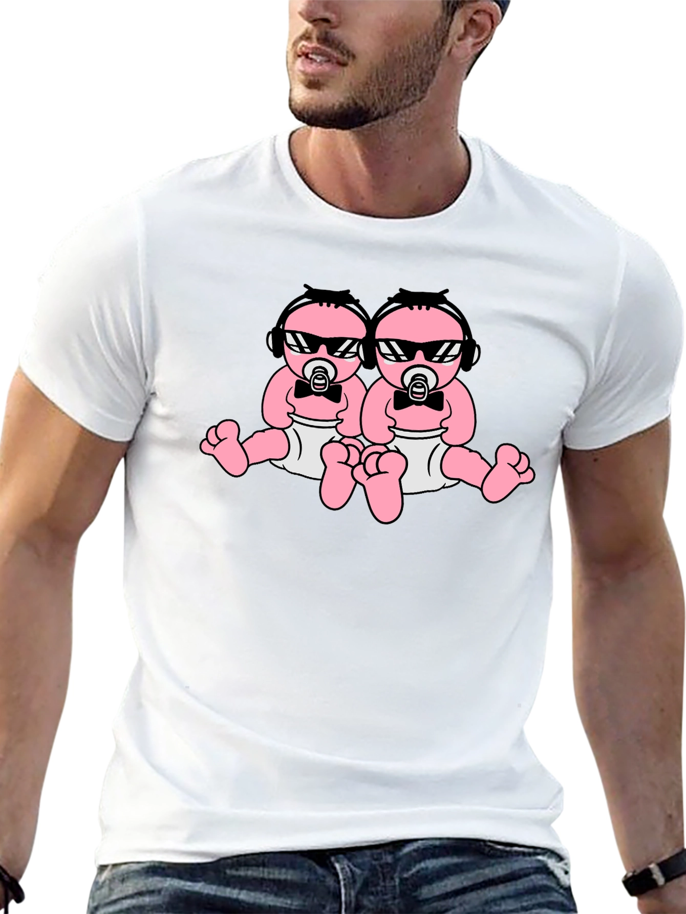 Cool Baby Twins Graphic Tee - Black