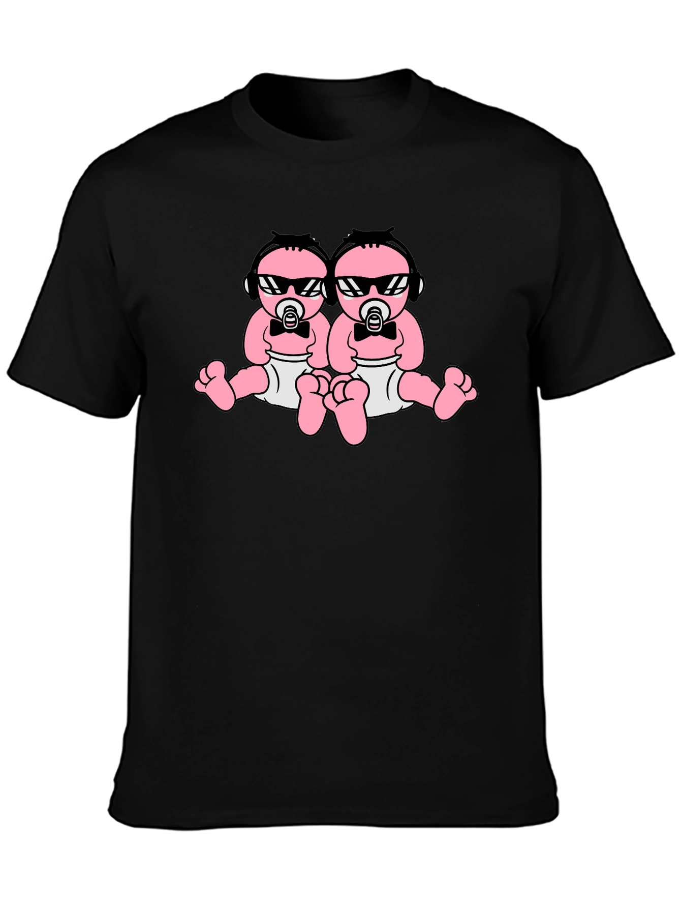 Cool Baby Twins Graphic Tee - Black