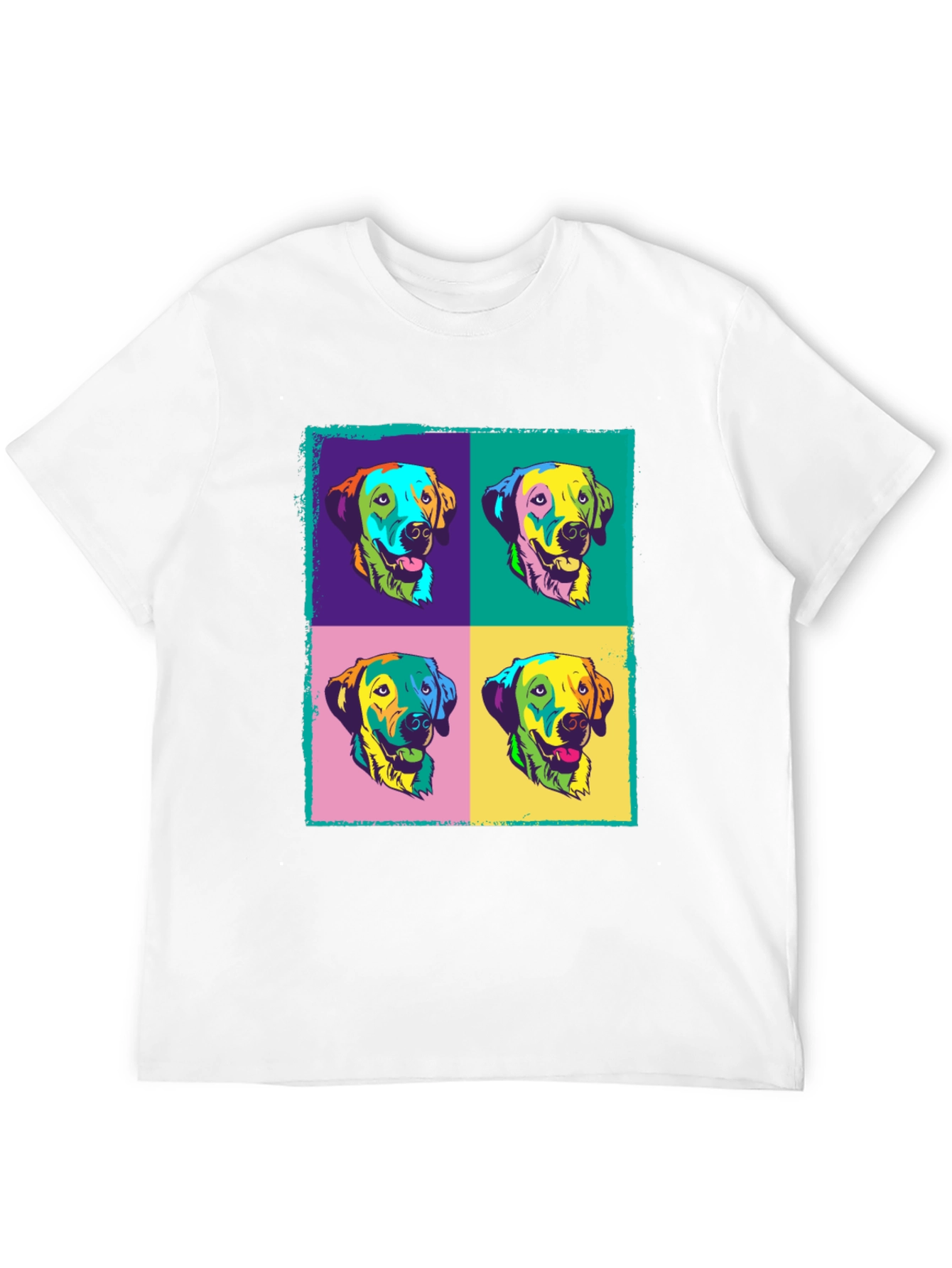 Pop Art Dog Graphic Black T-Shirt