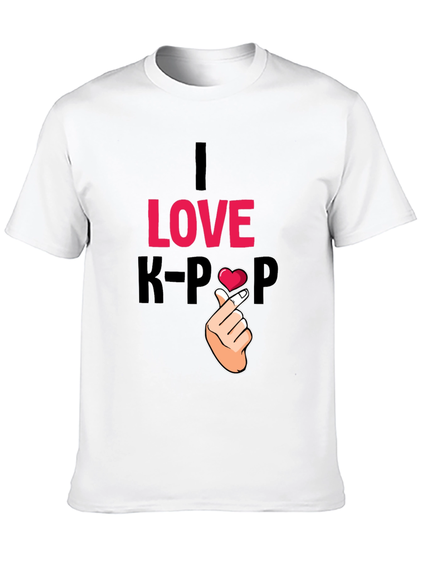I Love K-Pop Black Graphic Tee Shirt