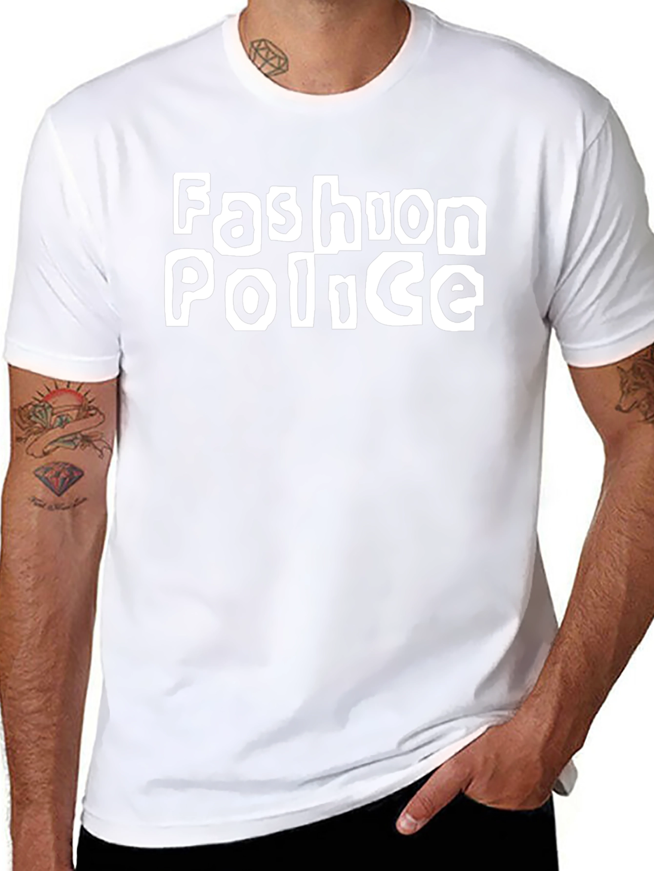 Fashion Police Graphic T-Shirt - Black