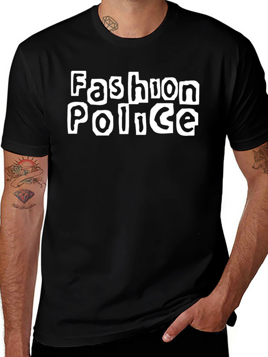 Fashion Police Graphic T-Shirt - Black