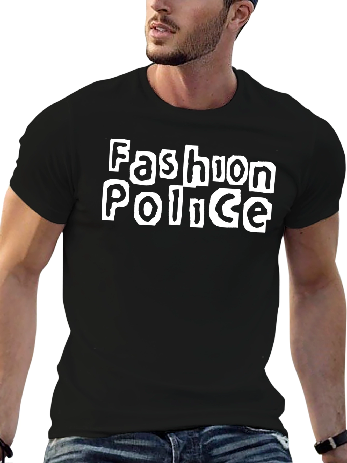 Fashion Police Graphic T-Shirt - Black