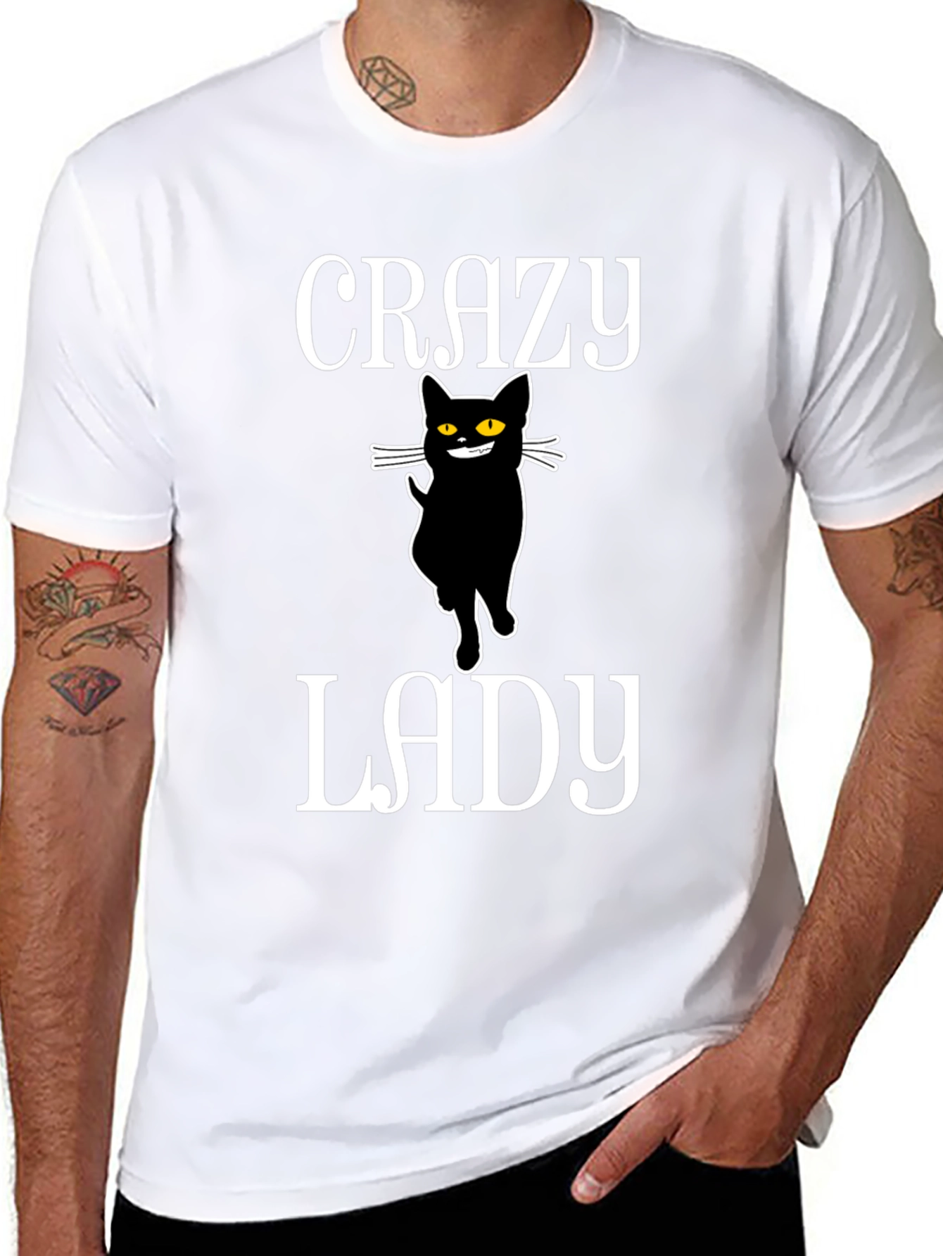 Crazy Cat Lady T-Shirt - Black Cotton Tee