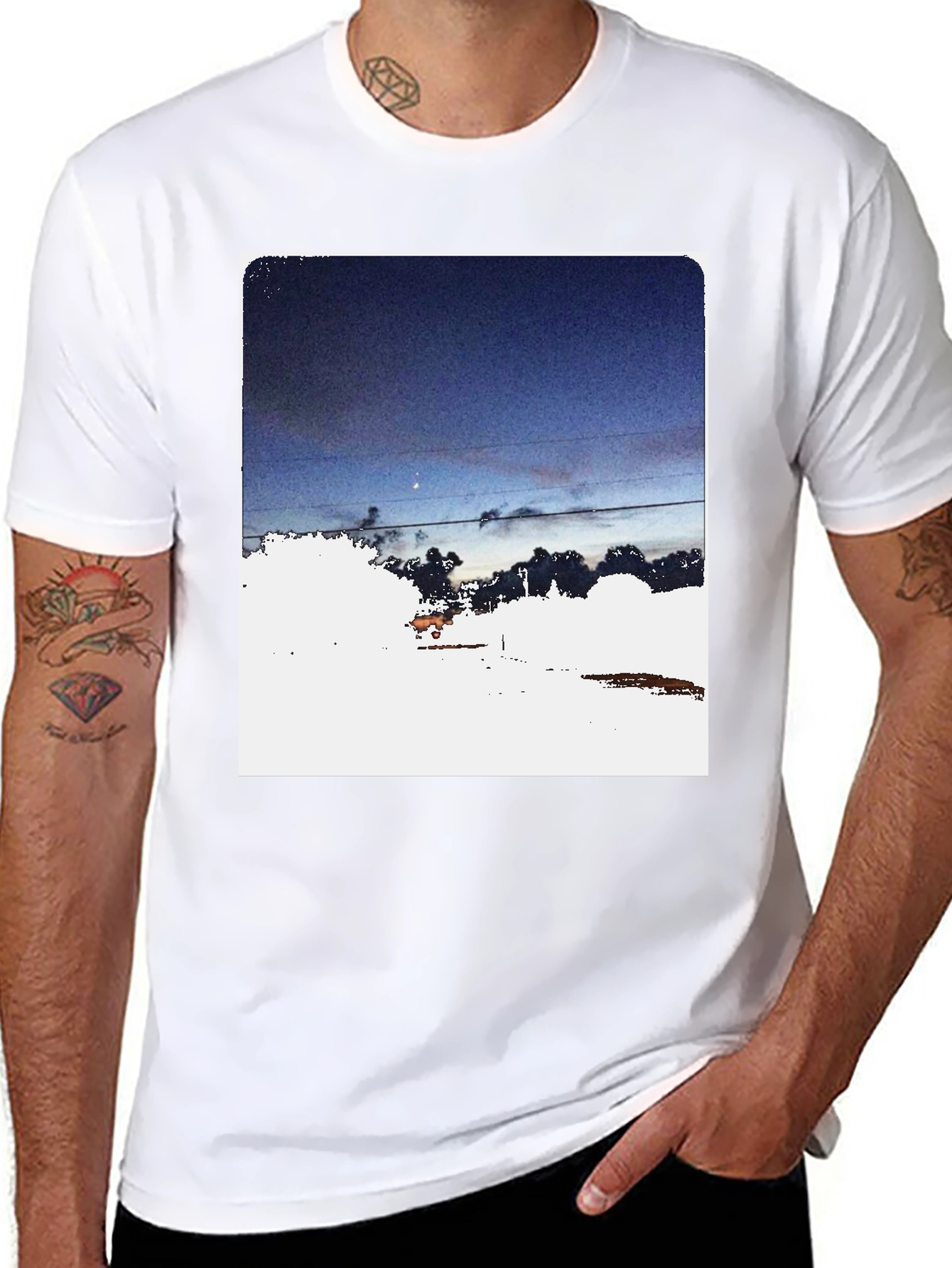 Night Sky Graphic Tee - Dark Aesthetic T-Shirt