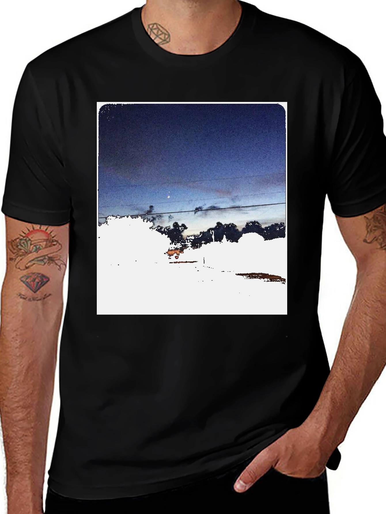 Night Sky Graphic Tee - Dark Aesthetic T-Shirt