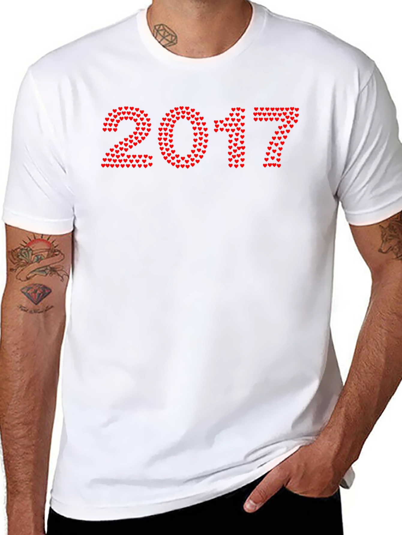 Heart 2017 Graphic Tee - Stylish Black T-Shirt