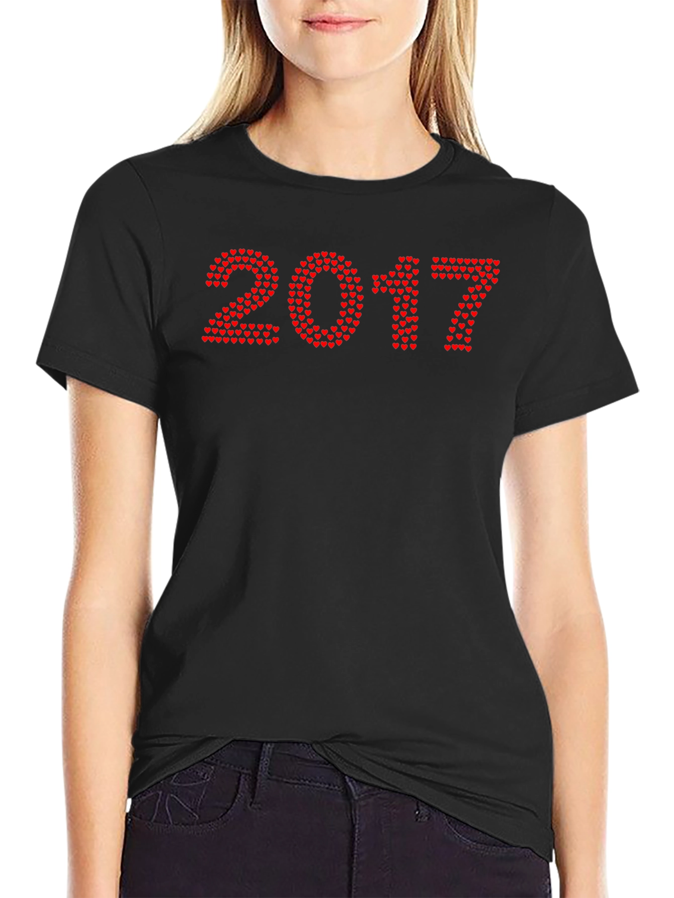 Heart 2017 Graphic Tee - Stylish Black T-Shirt