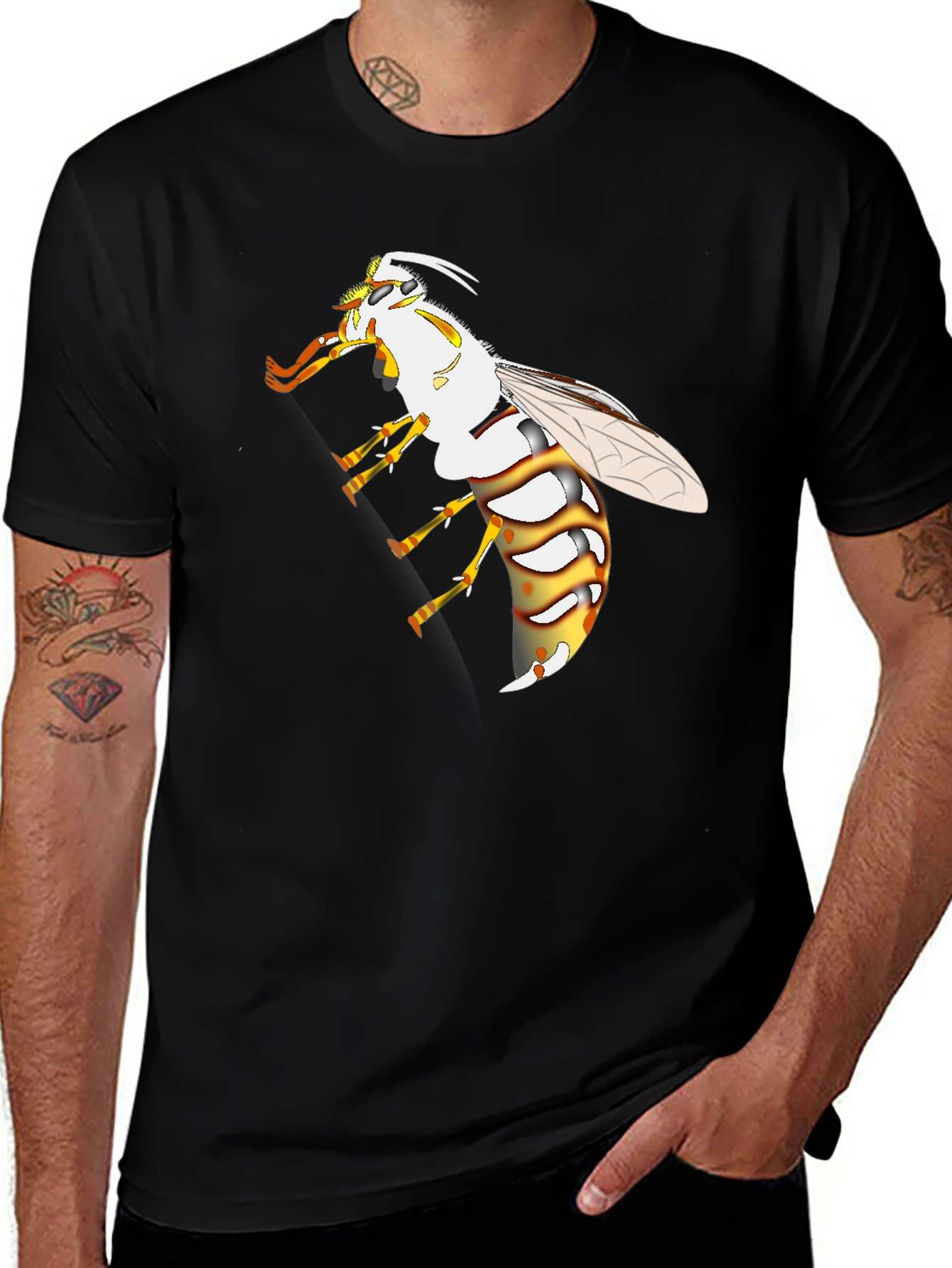 Wasp Graphic Black T-Shirt