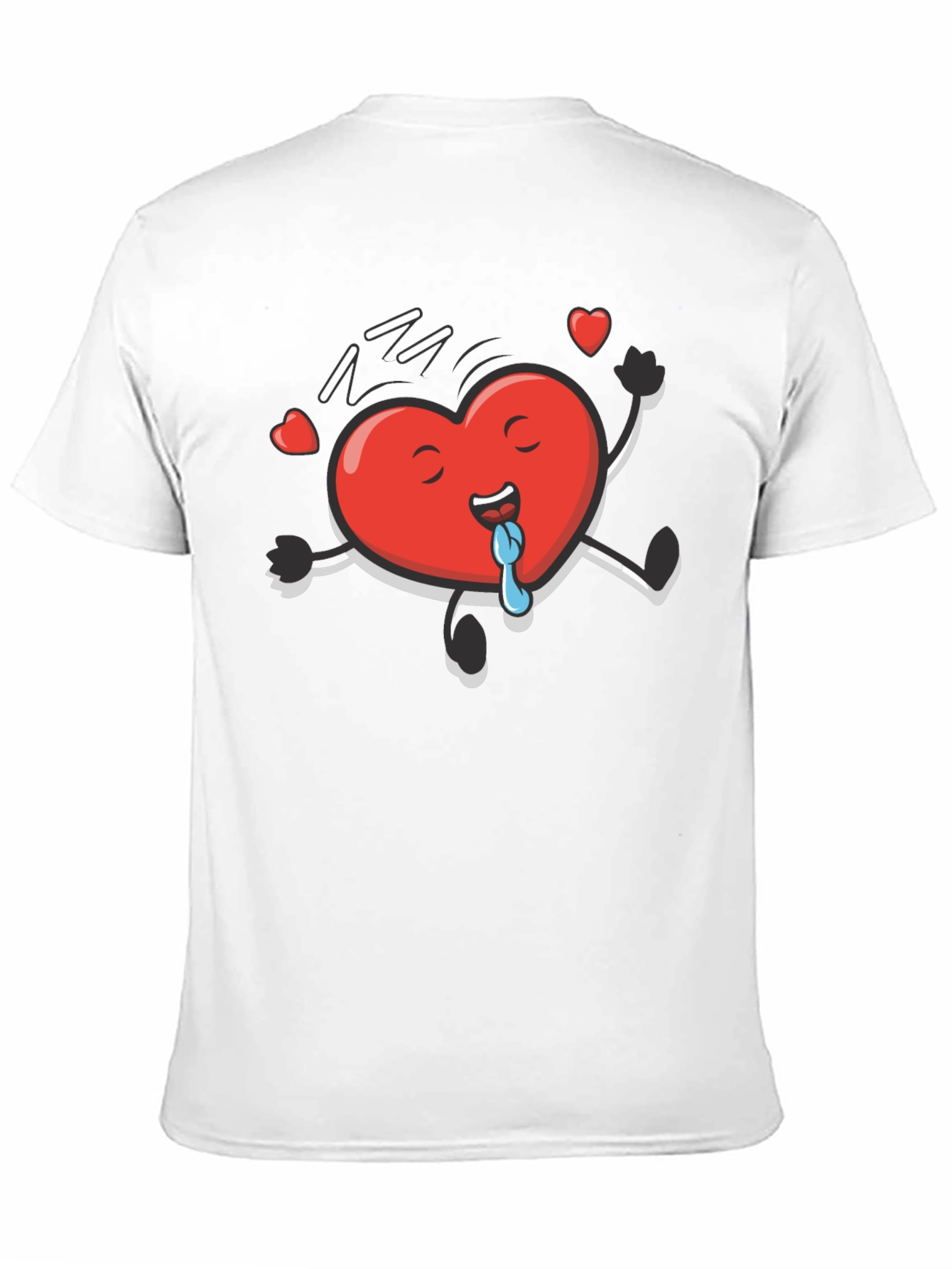 Funny Heart Character Black T-Shirt