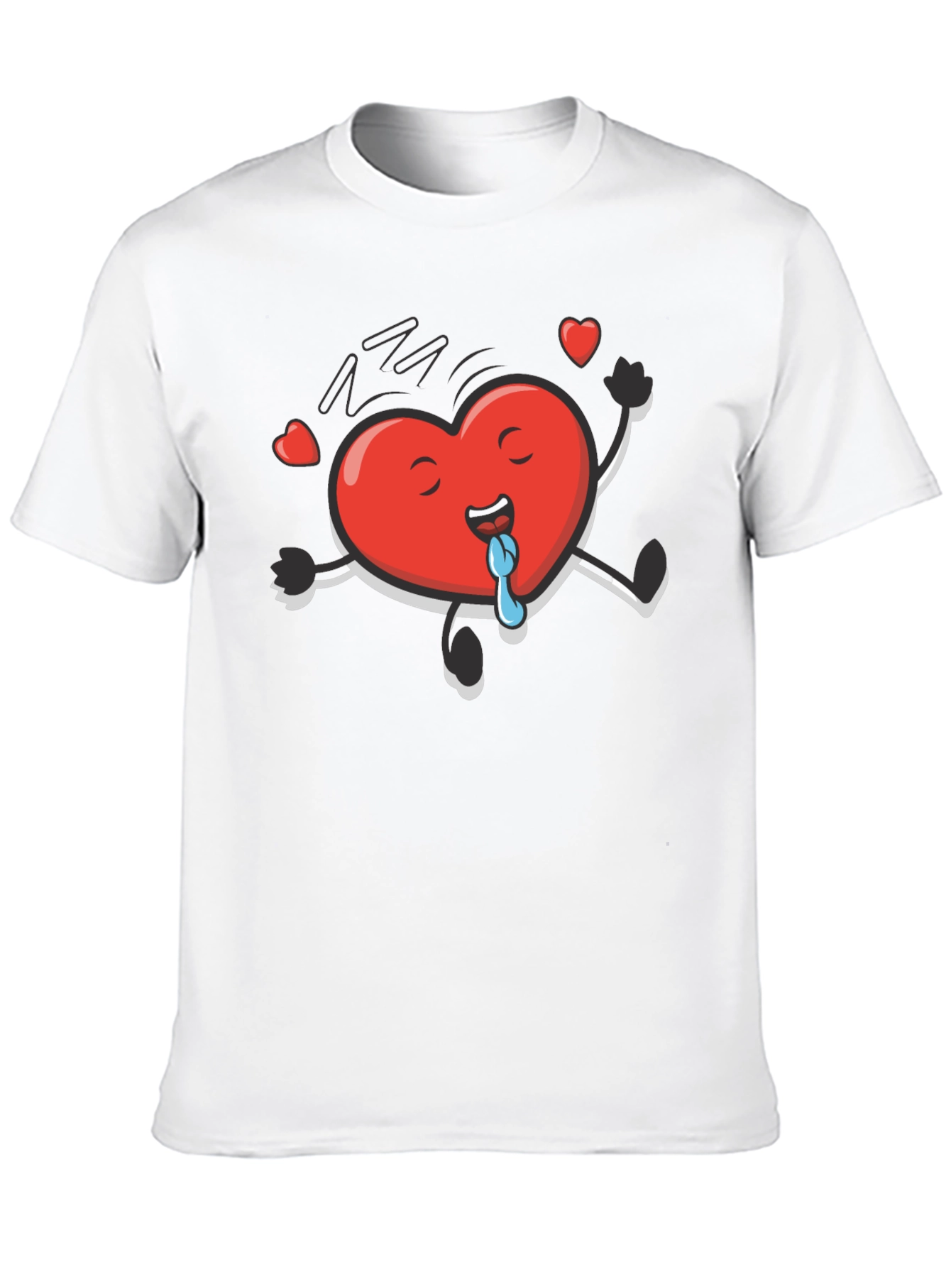 Funny Heart Character Black T-Shirt