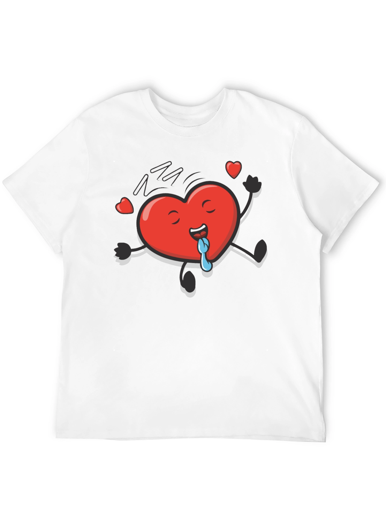 Funny Heart Character Black T-Shirt