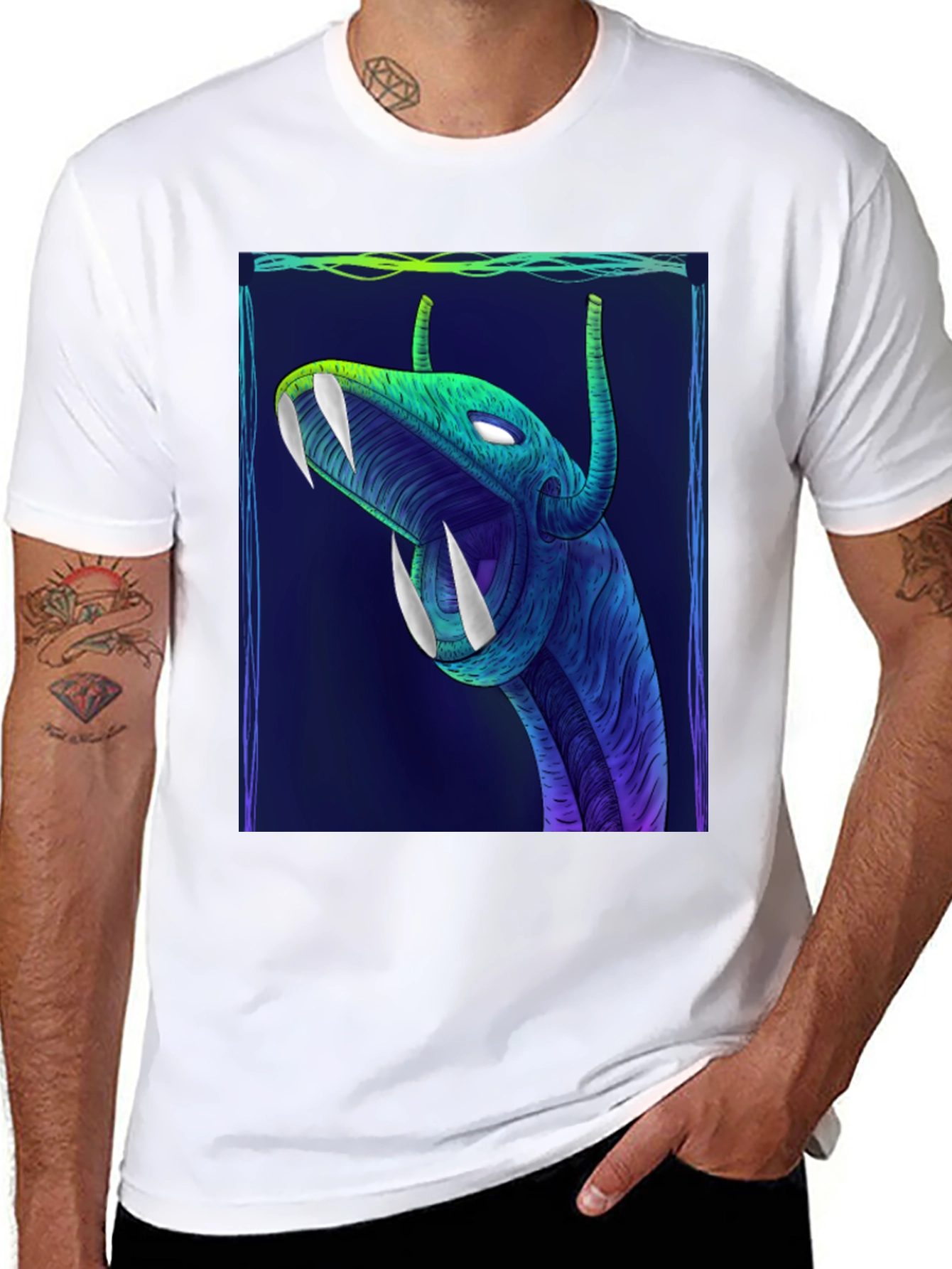 Mens Graphic T-Shirt - Serpent Design