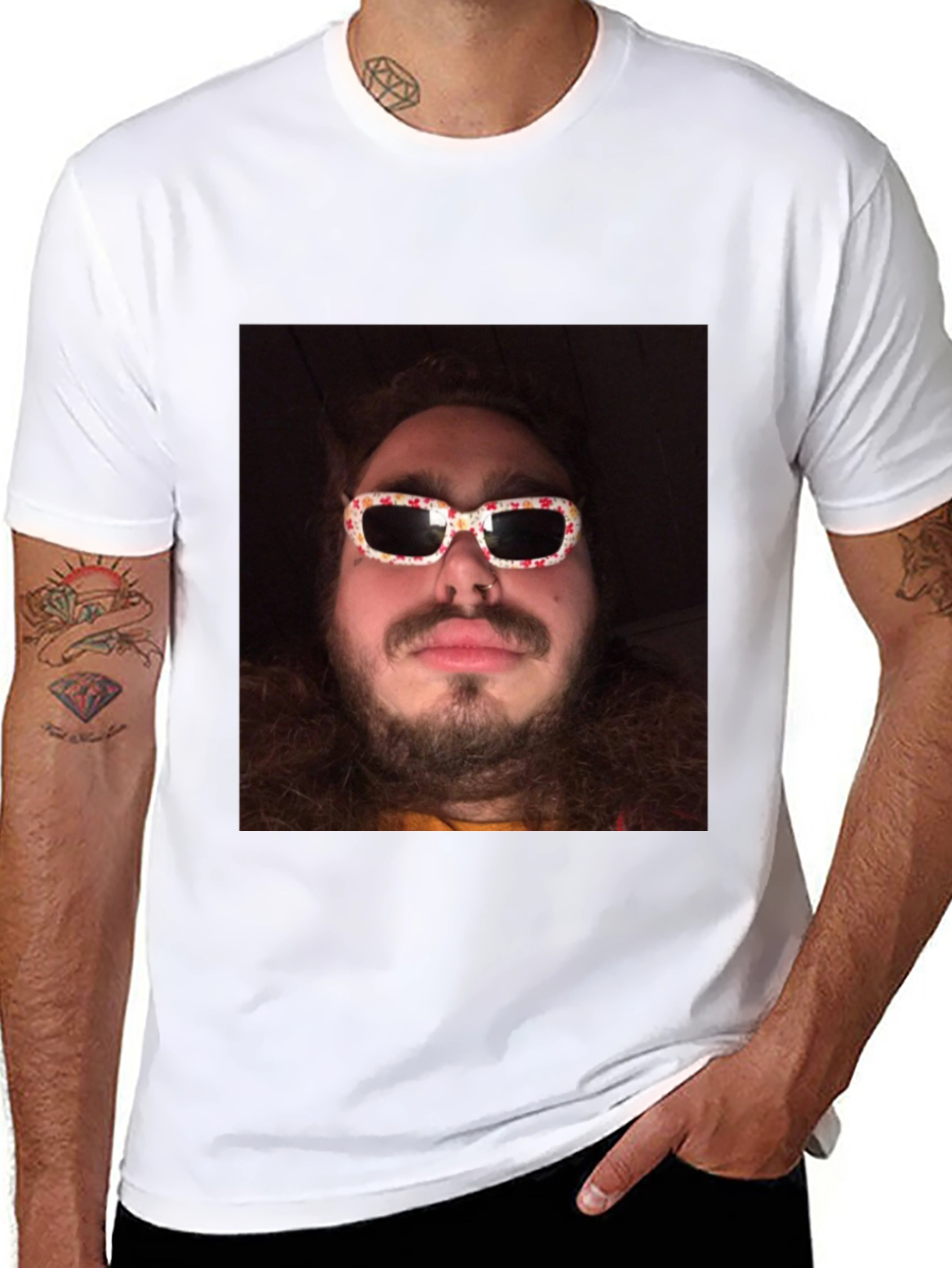 Novelty Graphic Tee - Man with Sunglasses