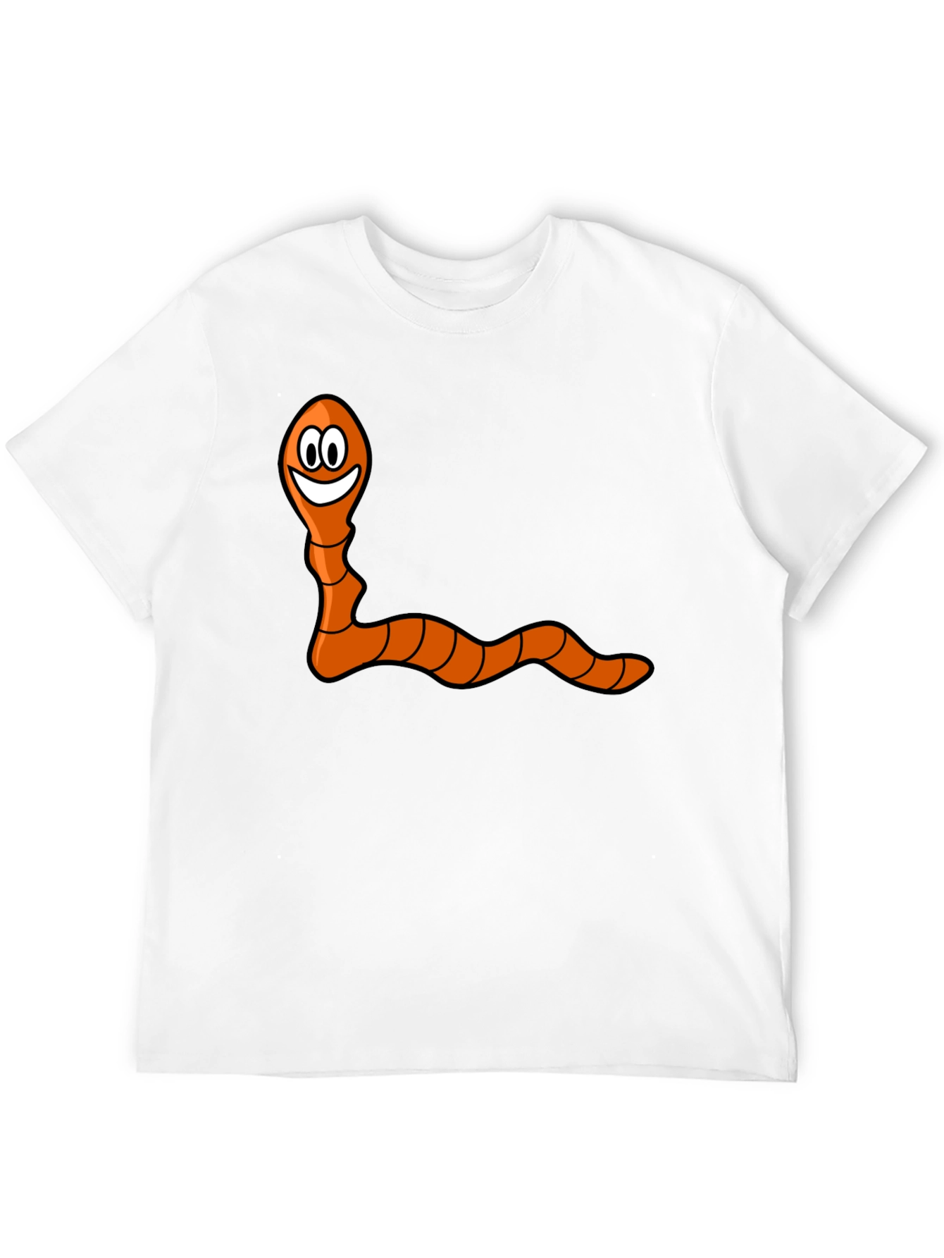 Funny Worm Graphic Black T-Shirt