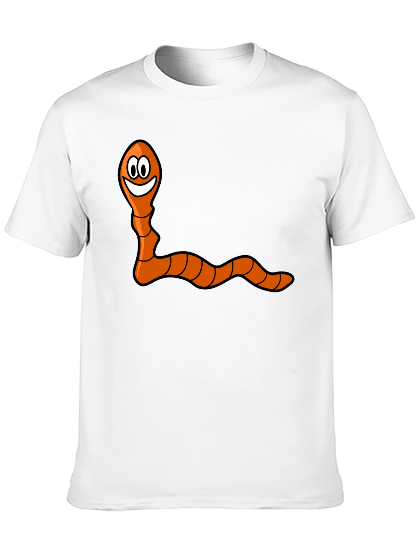 Funny Worm Graphic Black T-Shirt