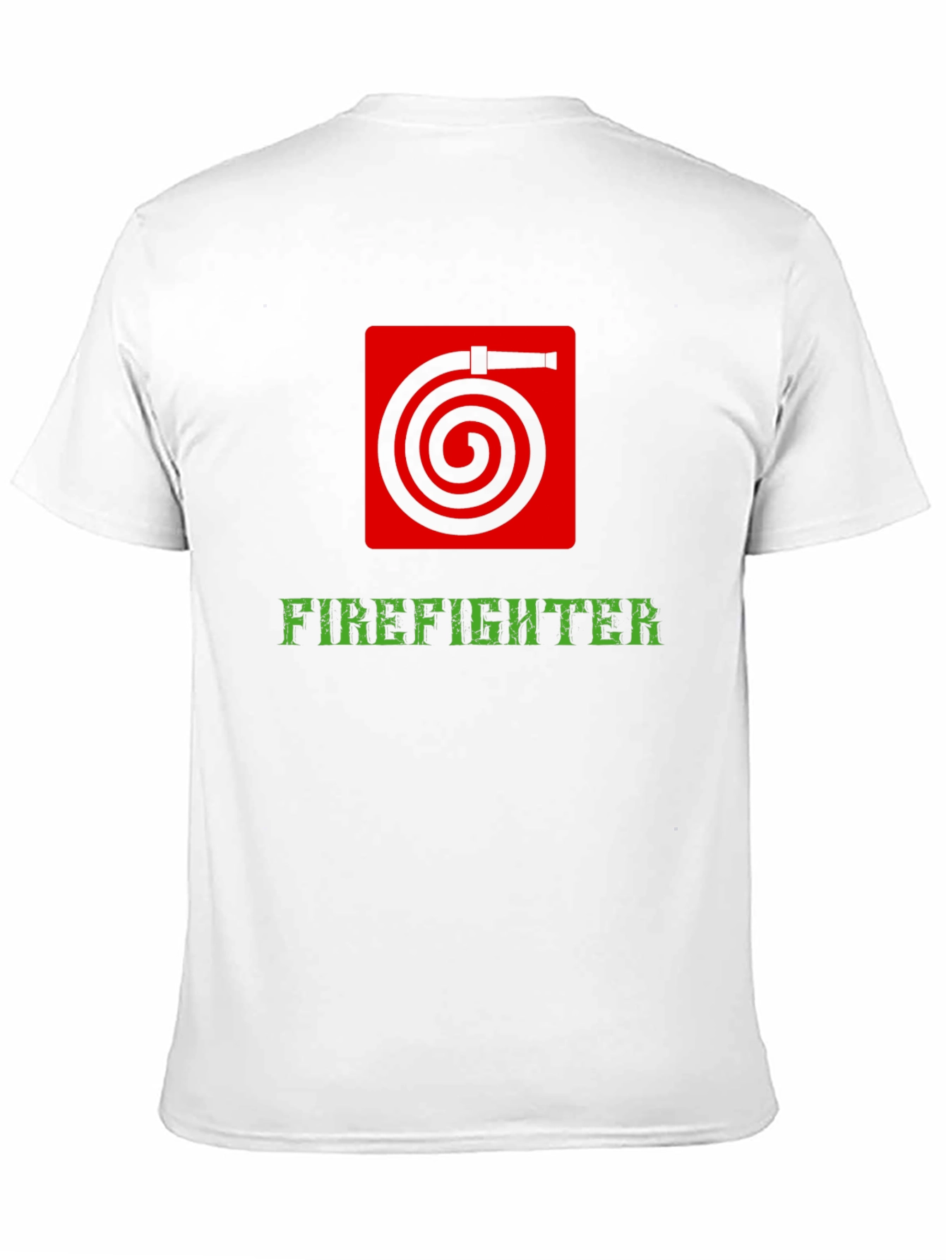 Firefighter Hose Graphic Tee - Black Cotton Shirt