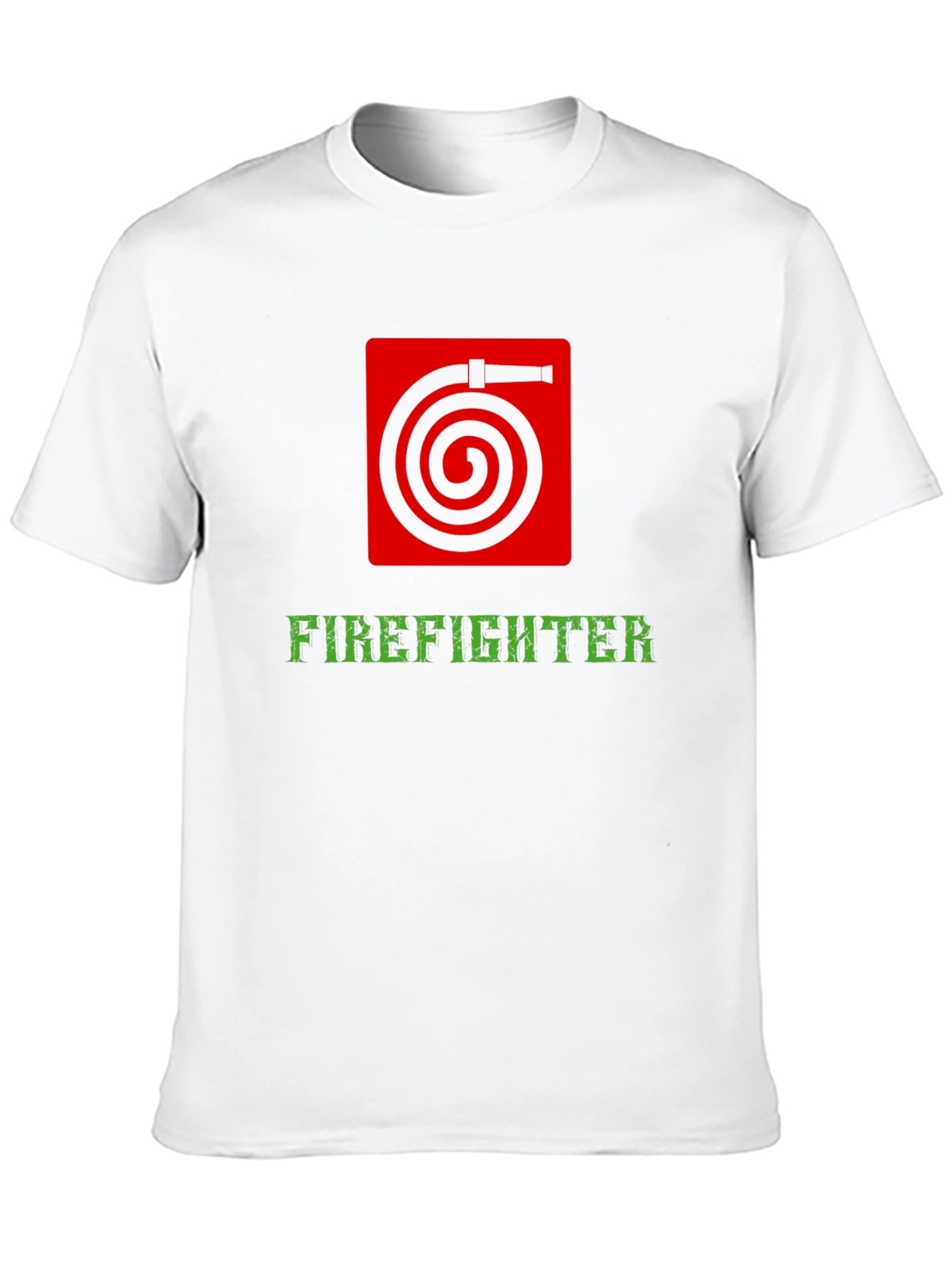 Firefighter Hose Graphic Tee - Black Cotton Shirt