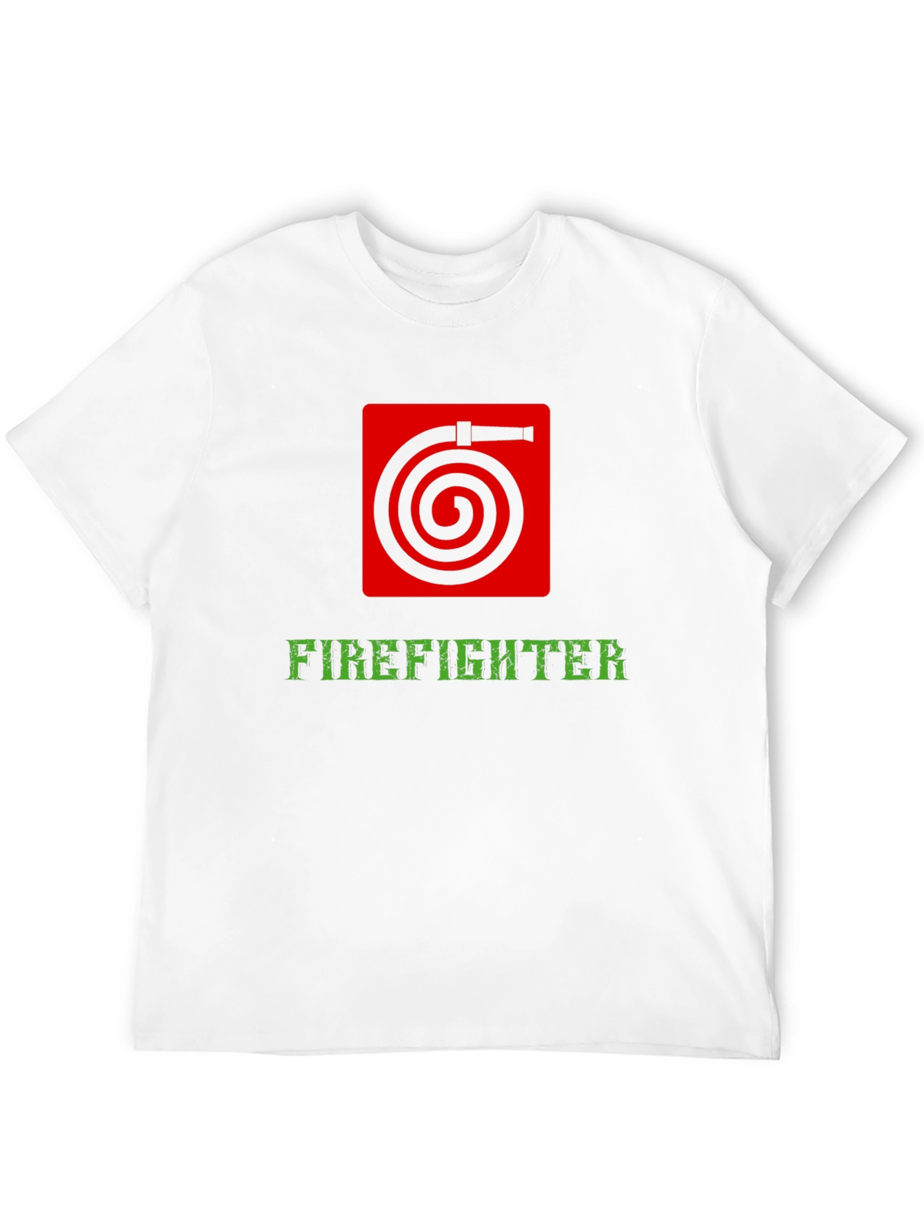 Firefighter Hose Graphic Tee - Black Cotton Shirt